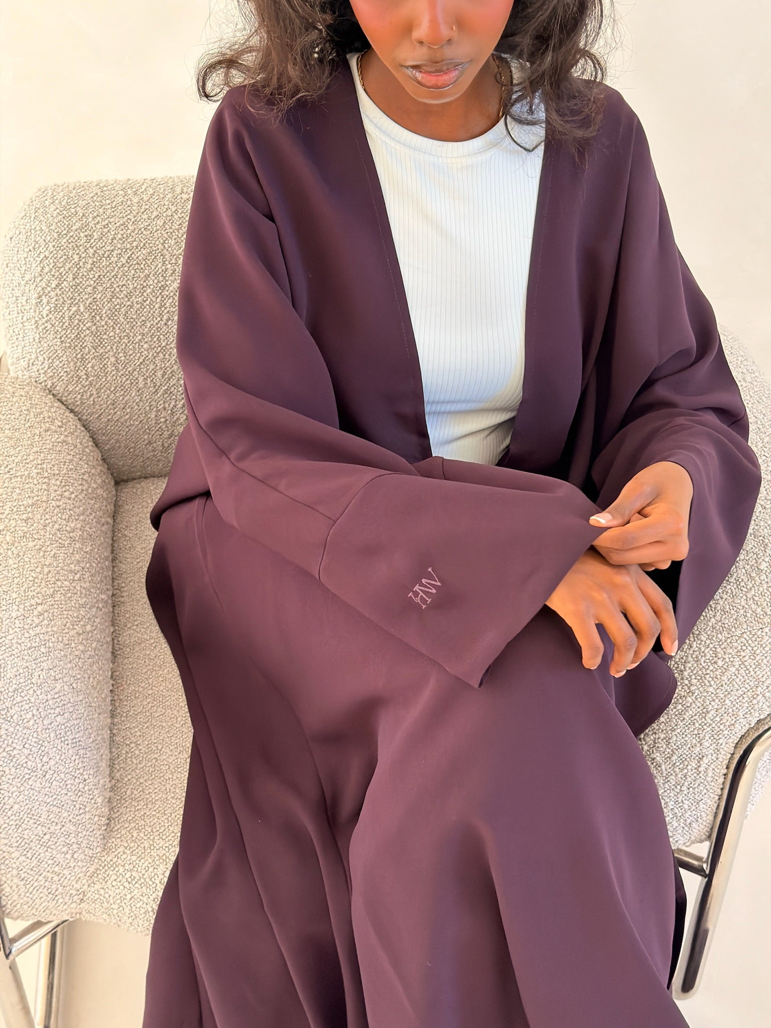 Dusky Plum Open Abaya