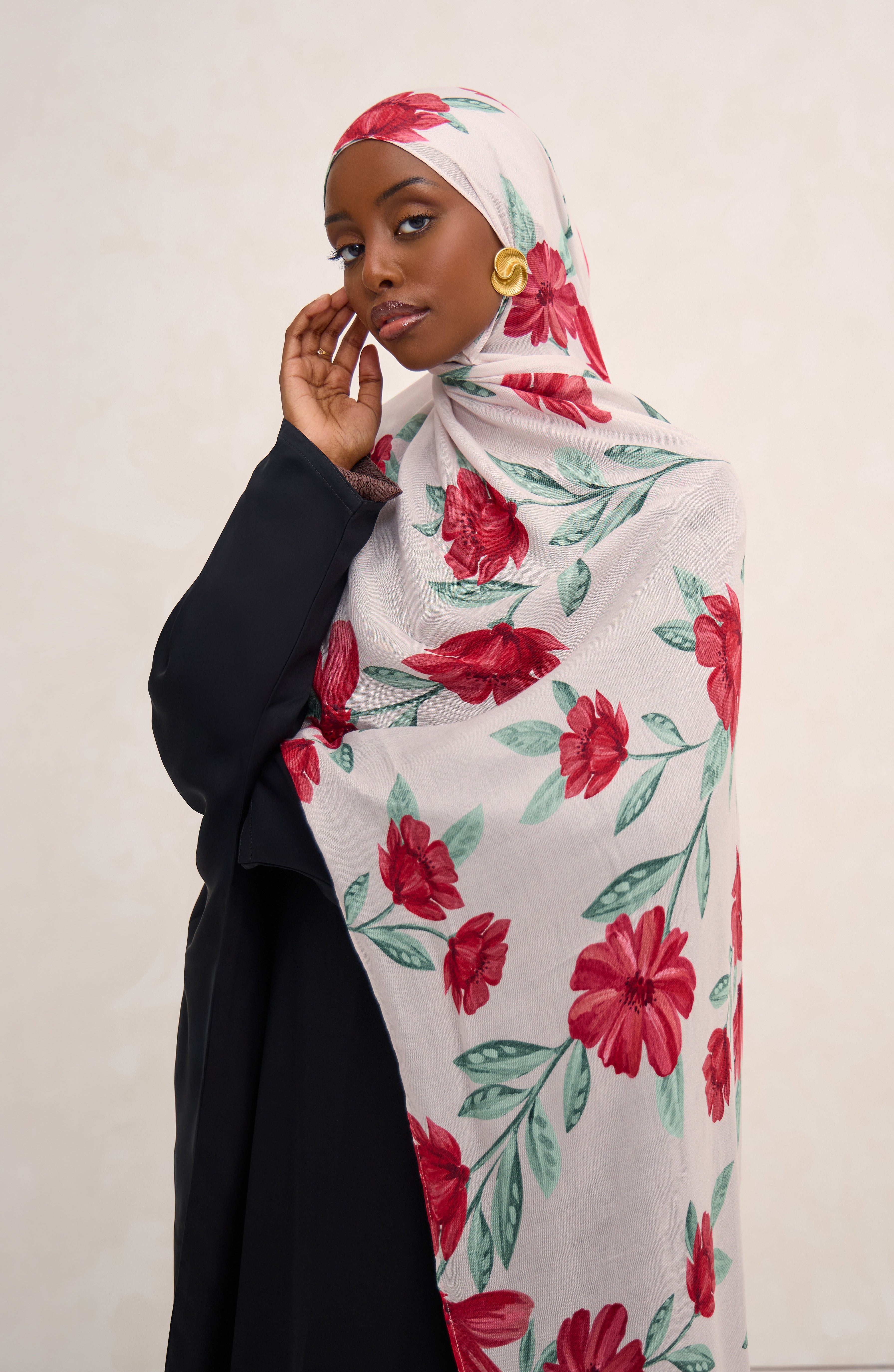 Wild Flower Printed Floral Modal Hijab