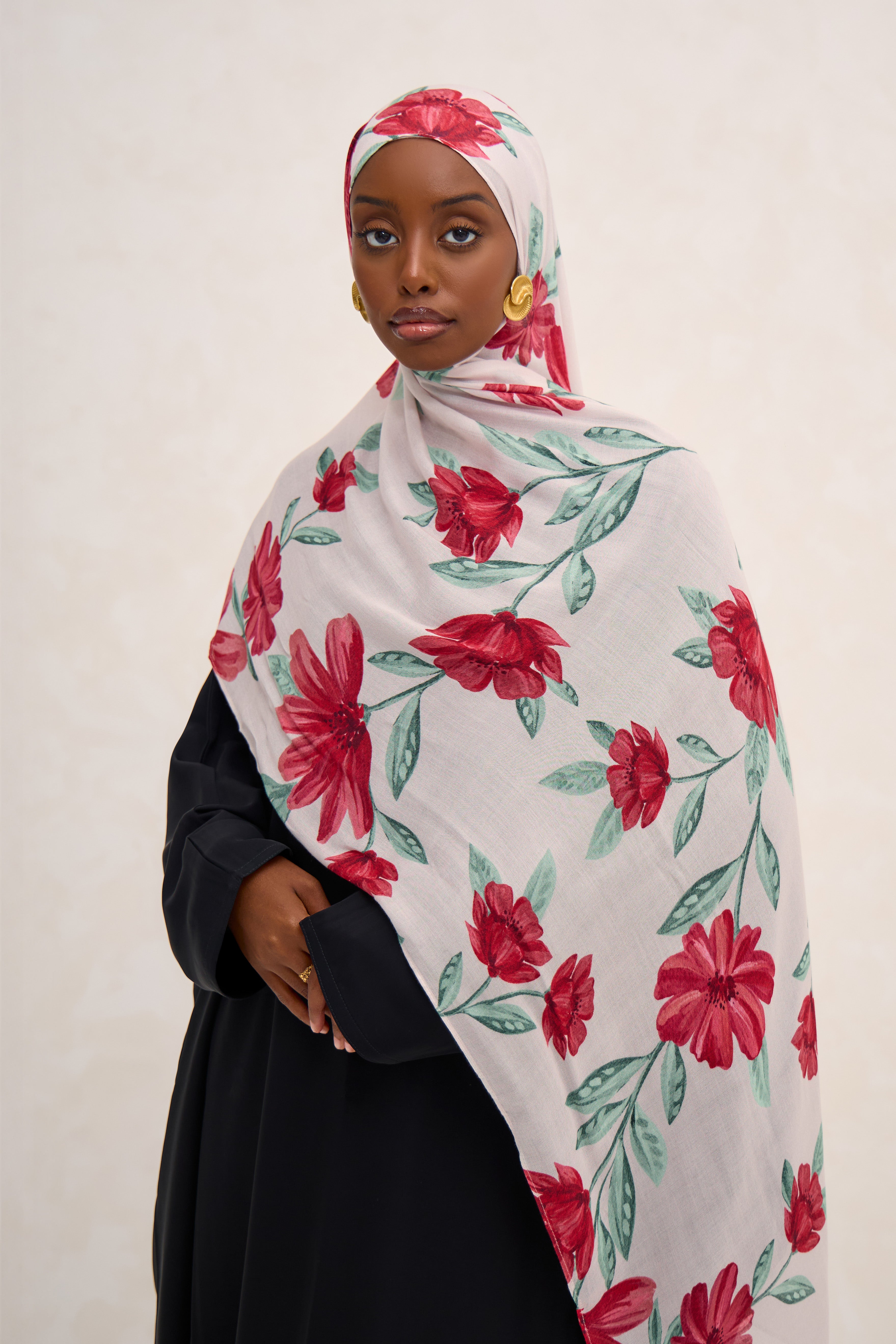 Wild Flower Printed Floral Modal Hijab
