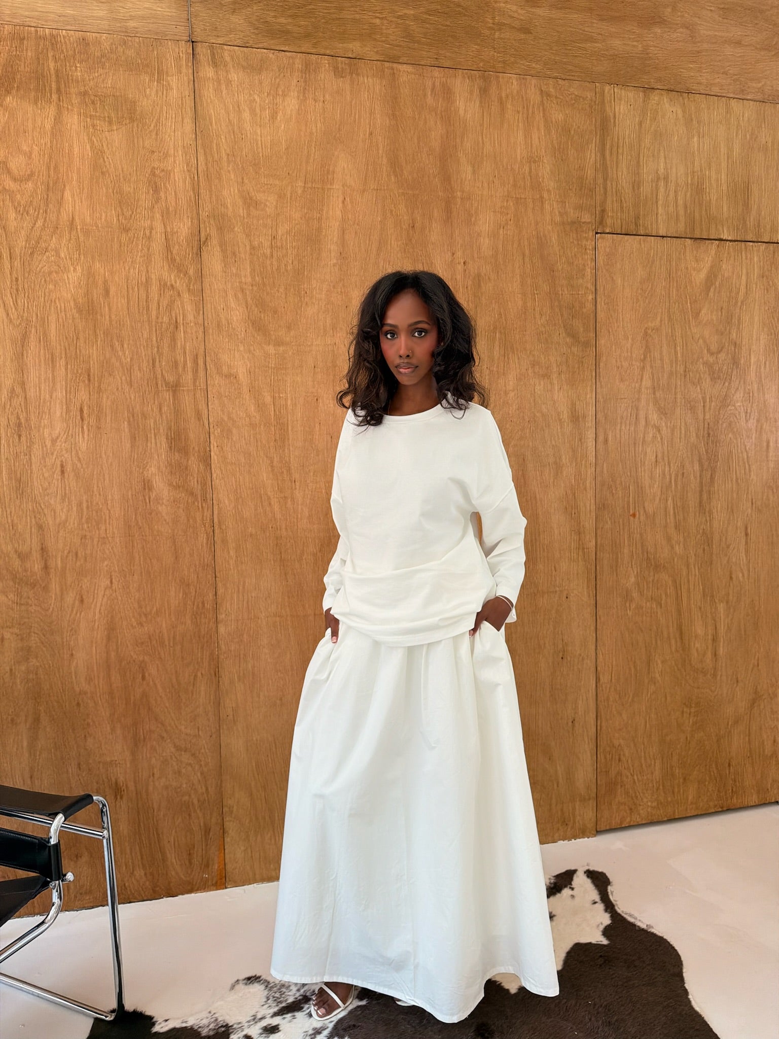 White Cotton Oversized Tee