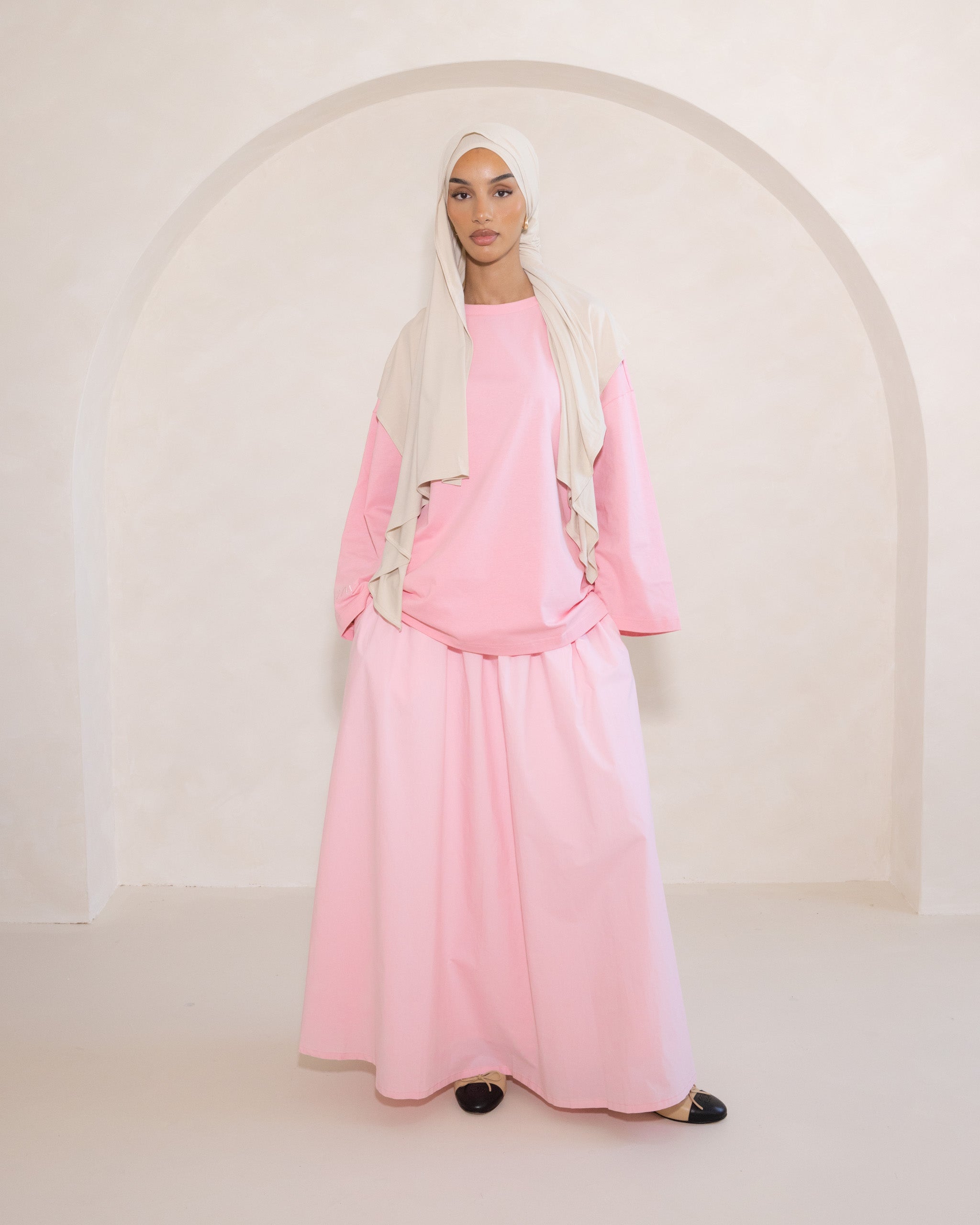 Pink Cotton Oversized Tee