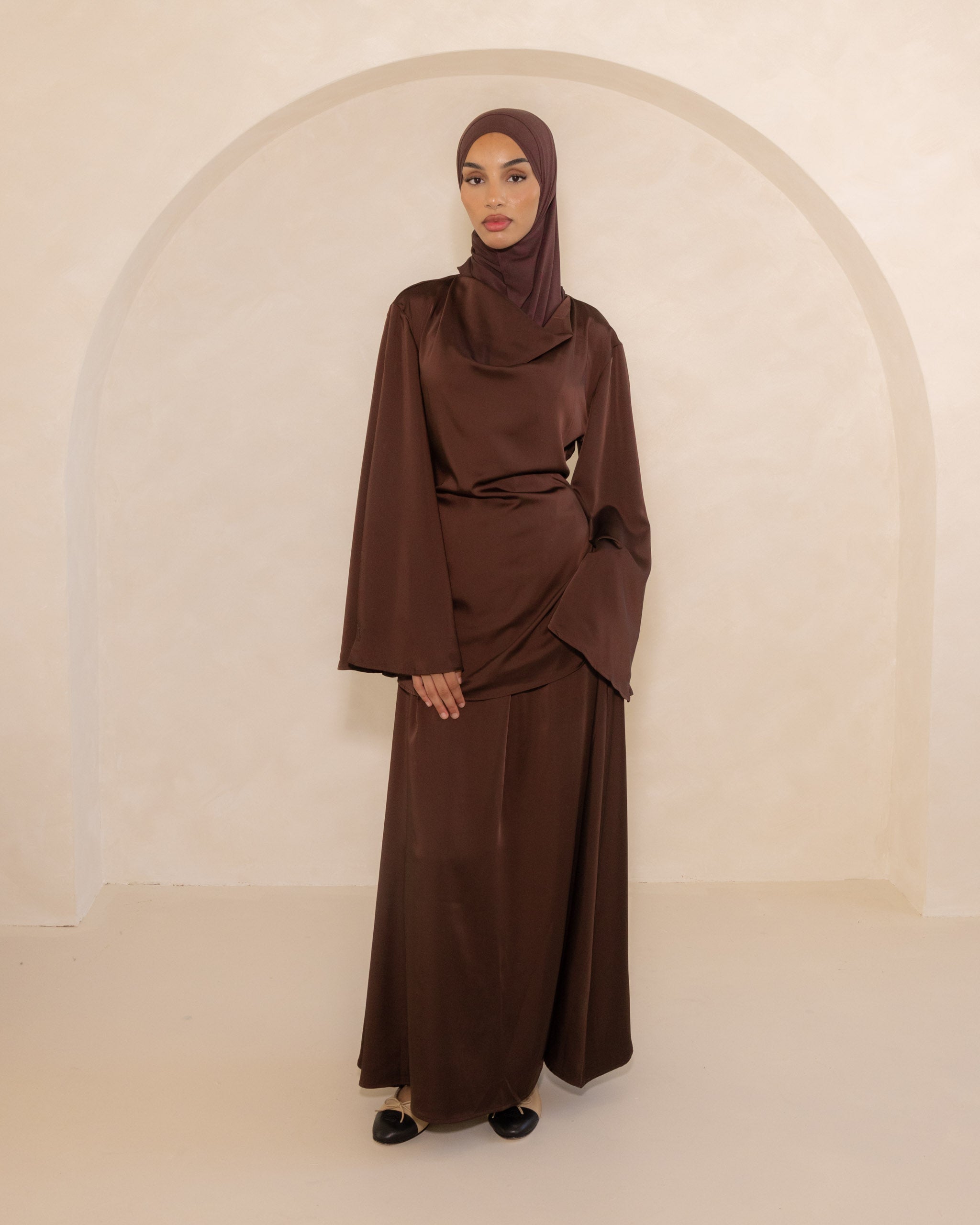 Espresso Satin Skirt
