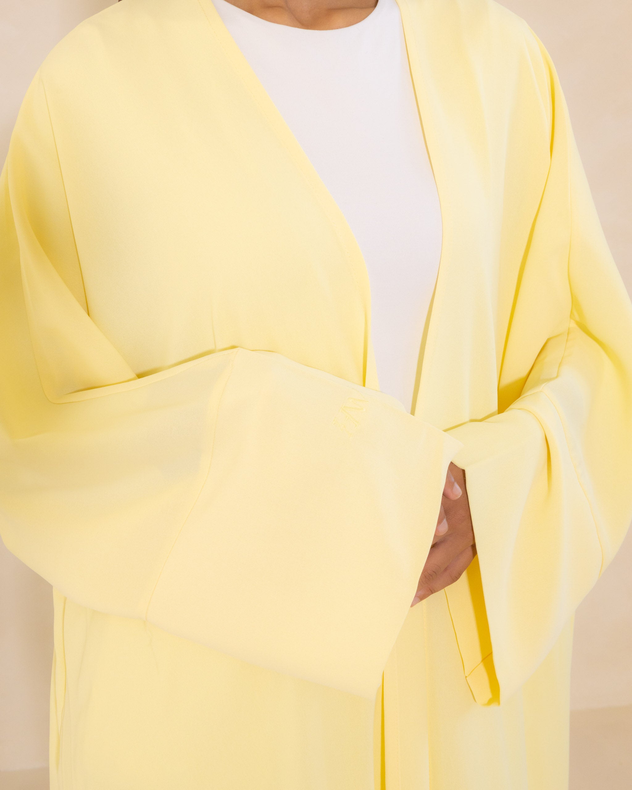 Butter Yellow Open Abaya