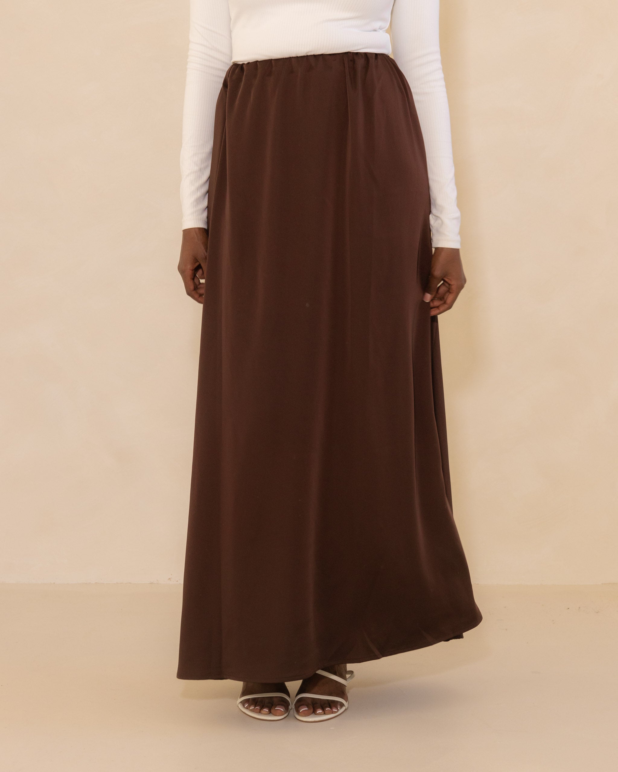 Espresso Satin Skirt