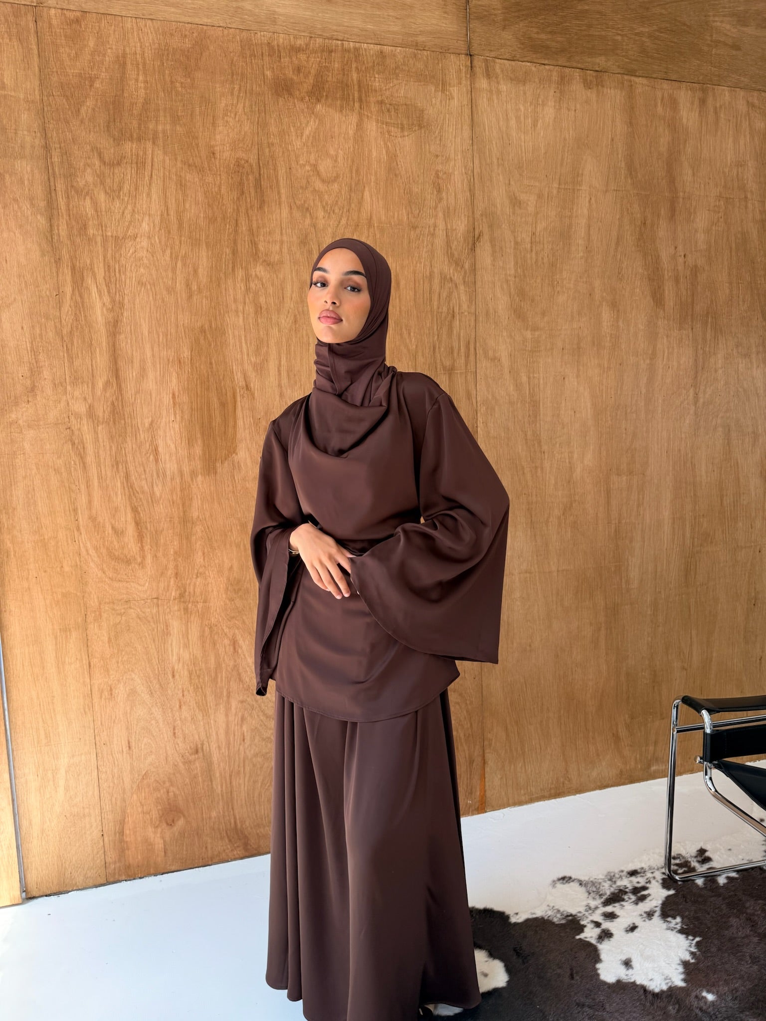 Espresso Satin Skirt
