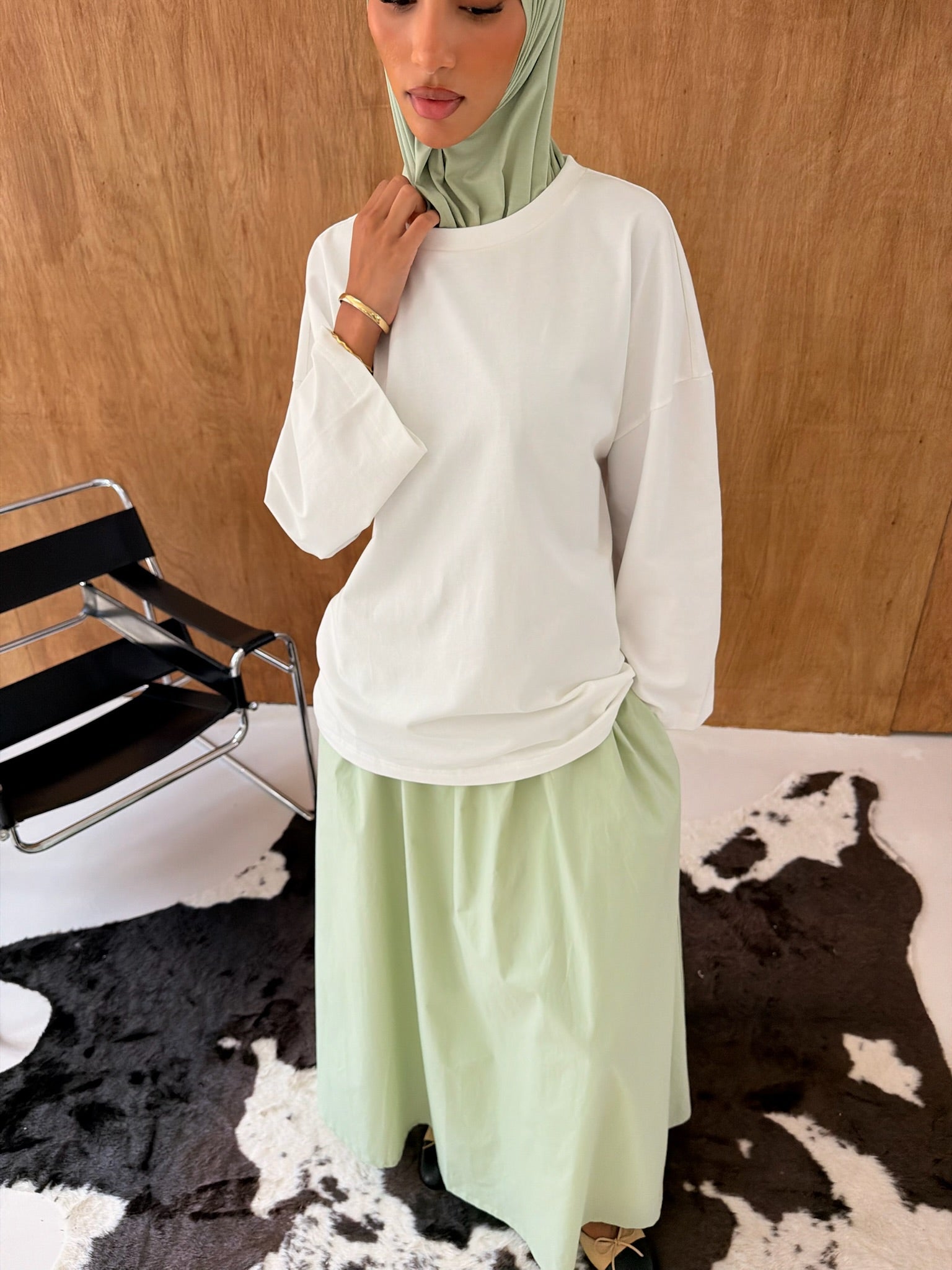 White Cotton Oversized Tee