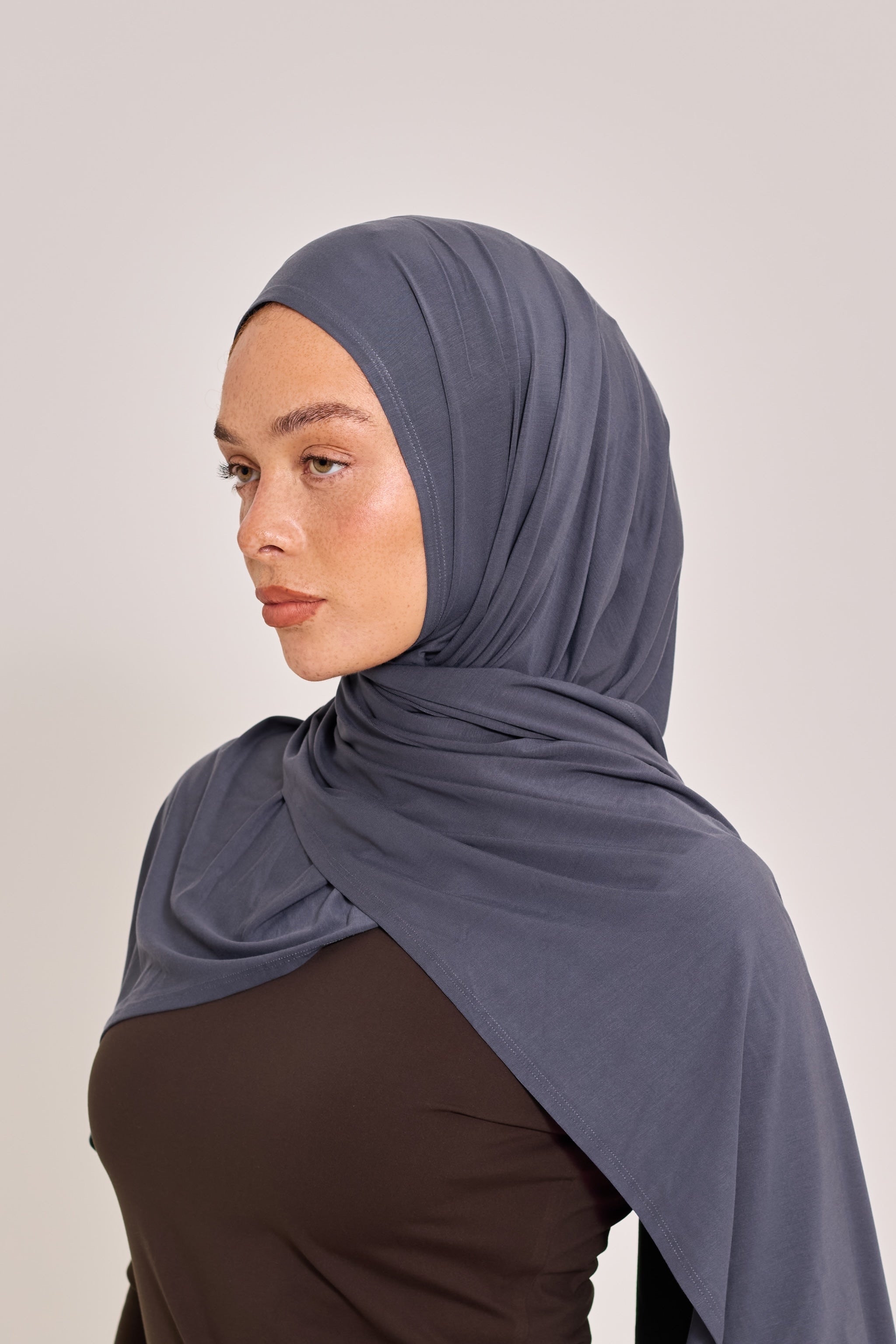 Gray Bamboo Jersey Hijab