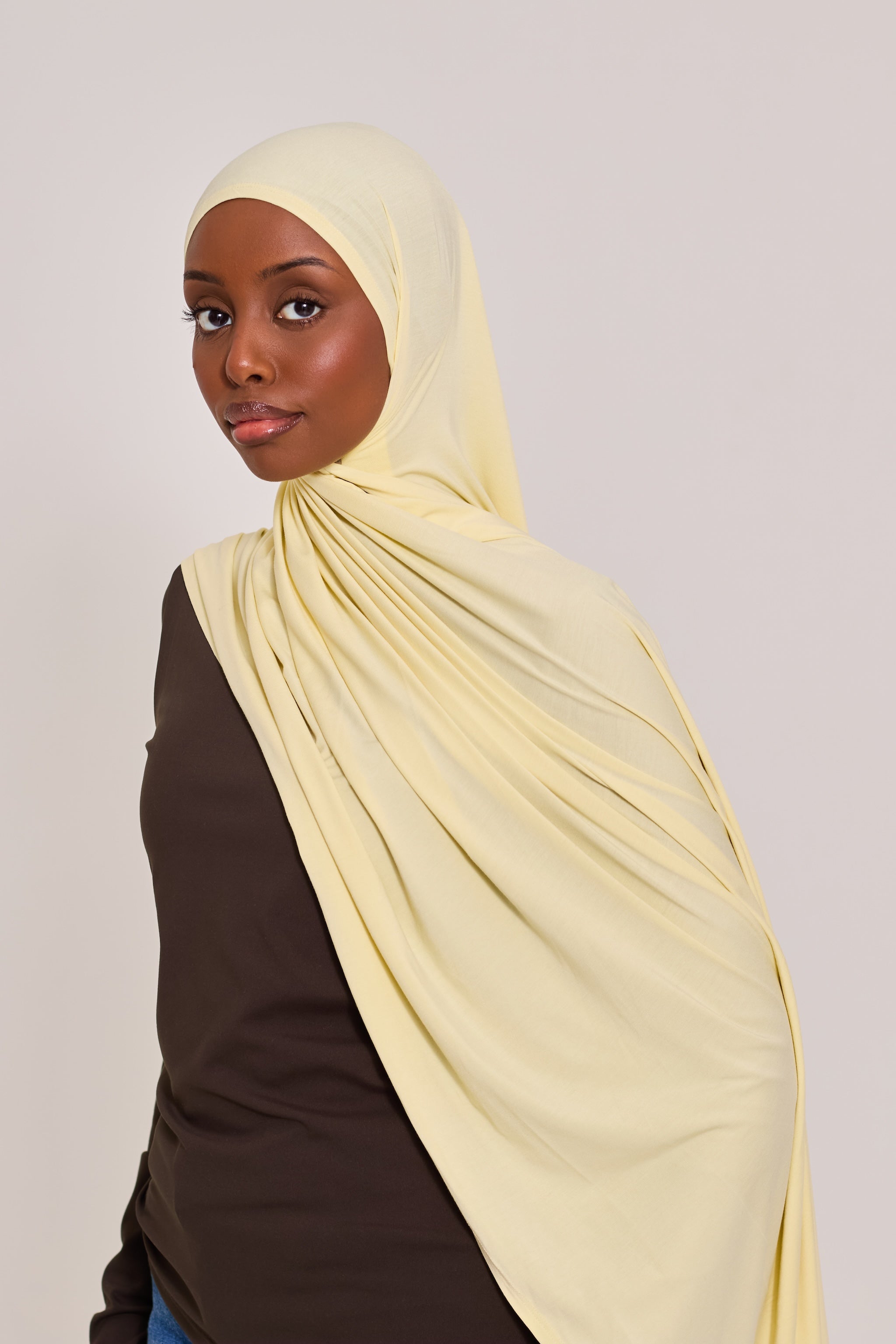 Butter Yellow Bamboo Jersey Hijab