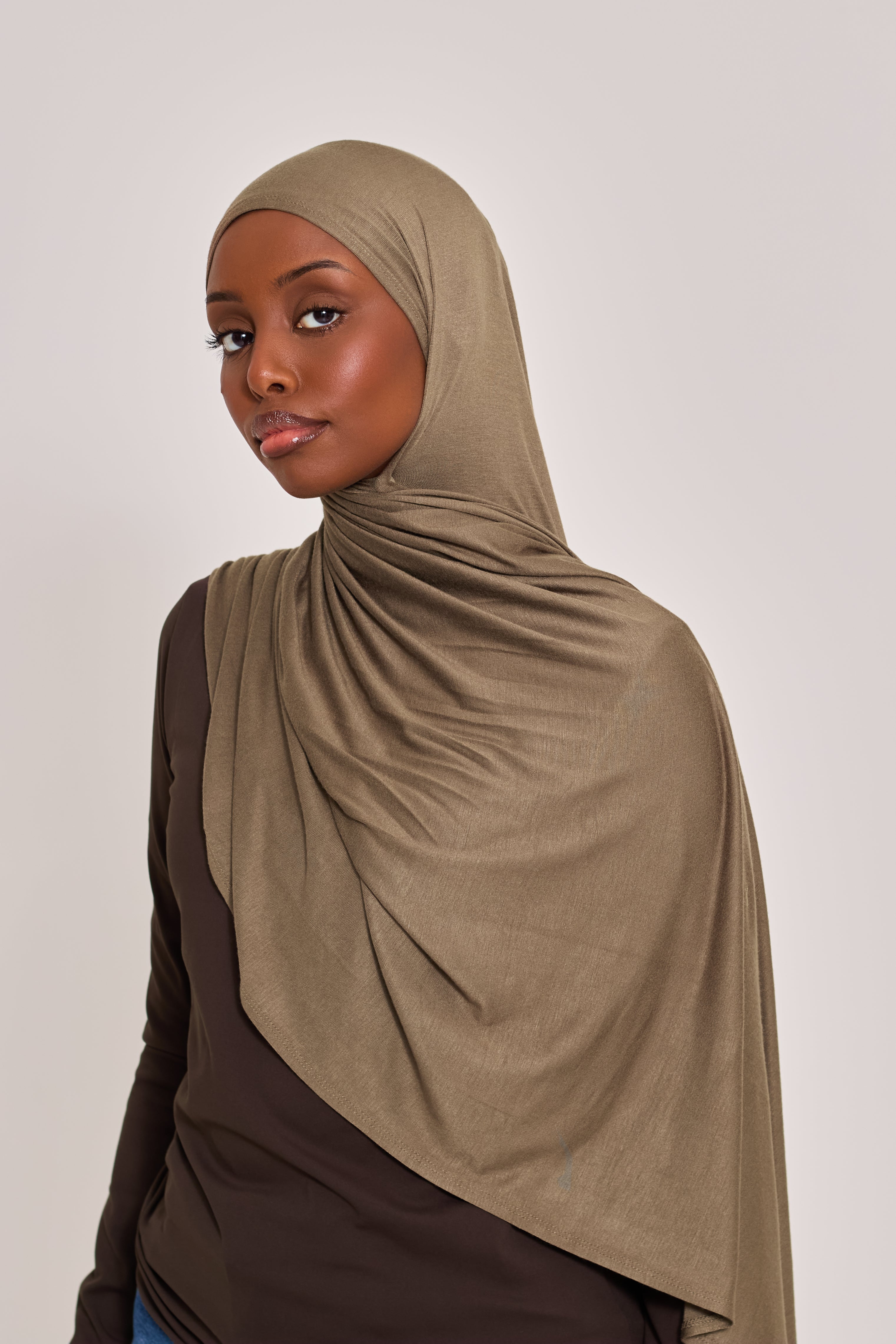 Cocoa Cotton Jersey Hijab