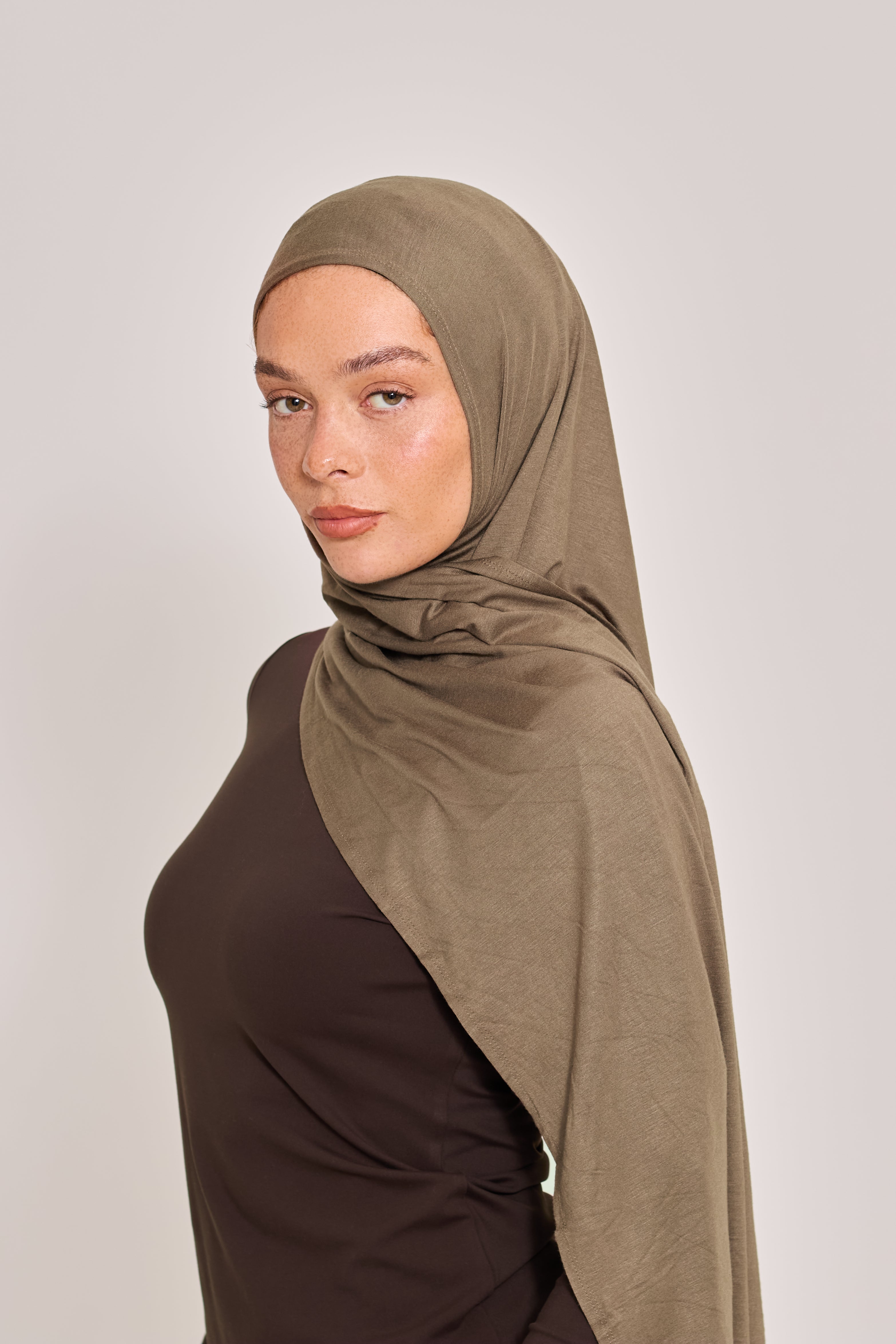 Cocoa Cotton Jersey Hijab