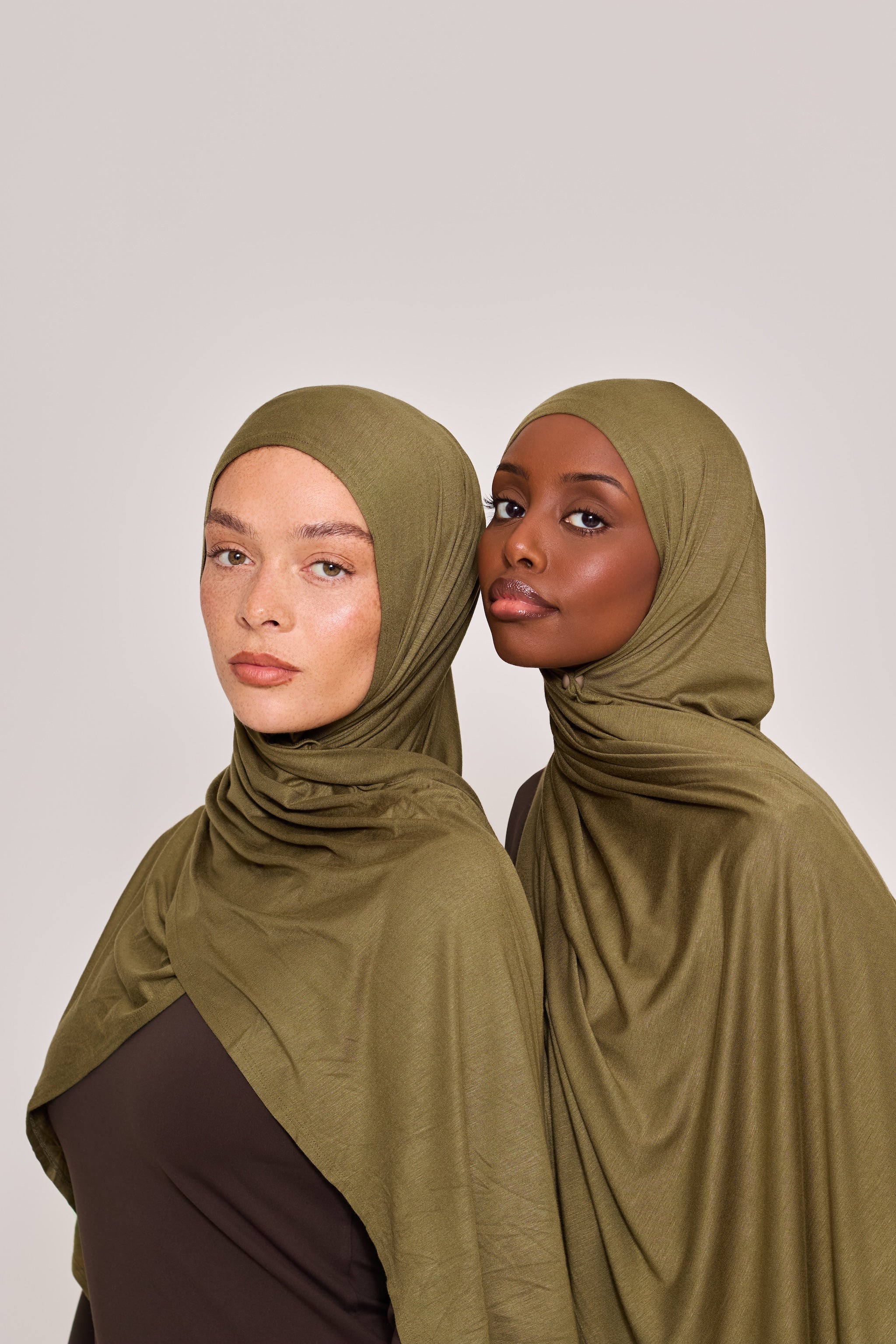Khaki Cotton Jersey Hijab
