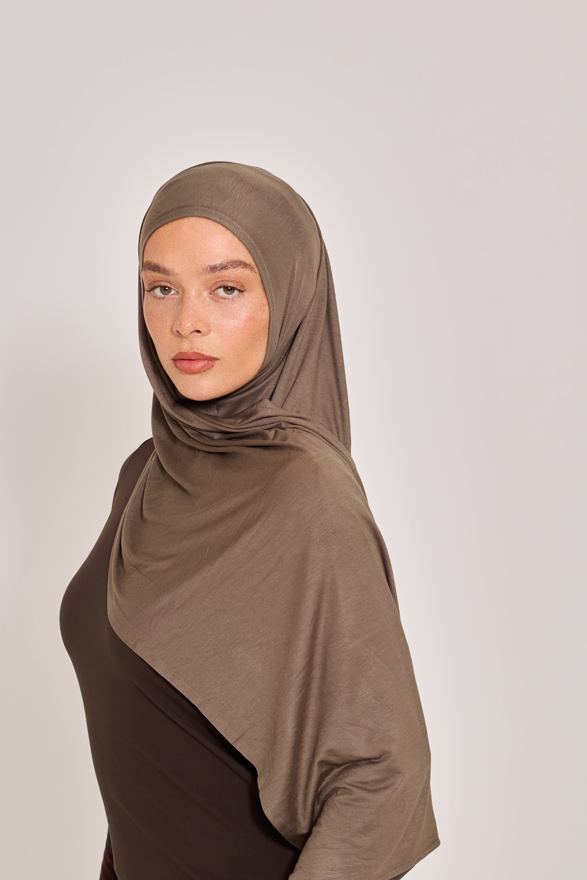 Stone Cotton Jersey Hijab