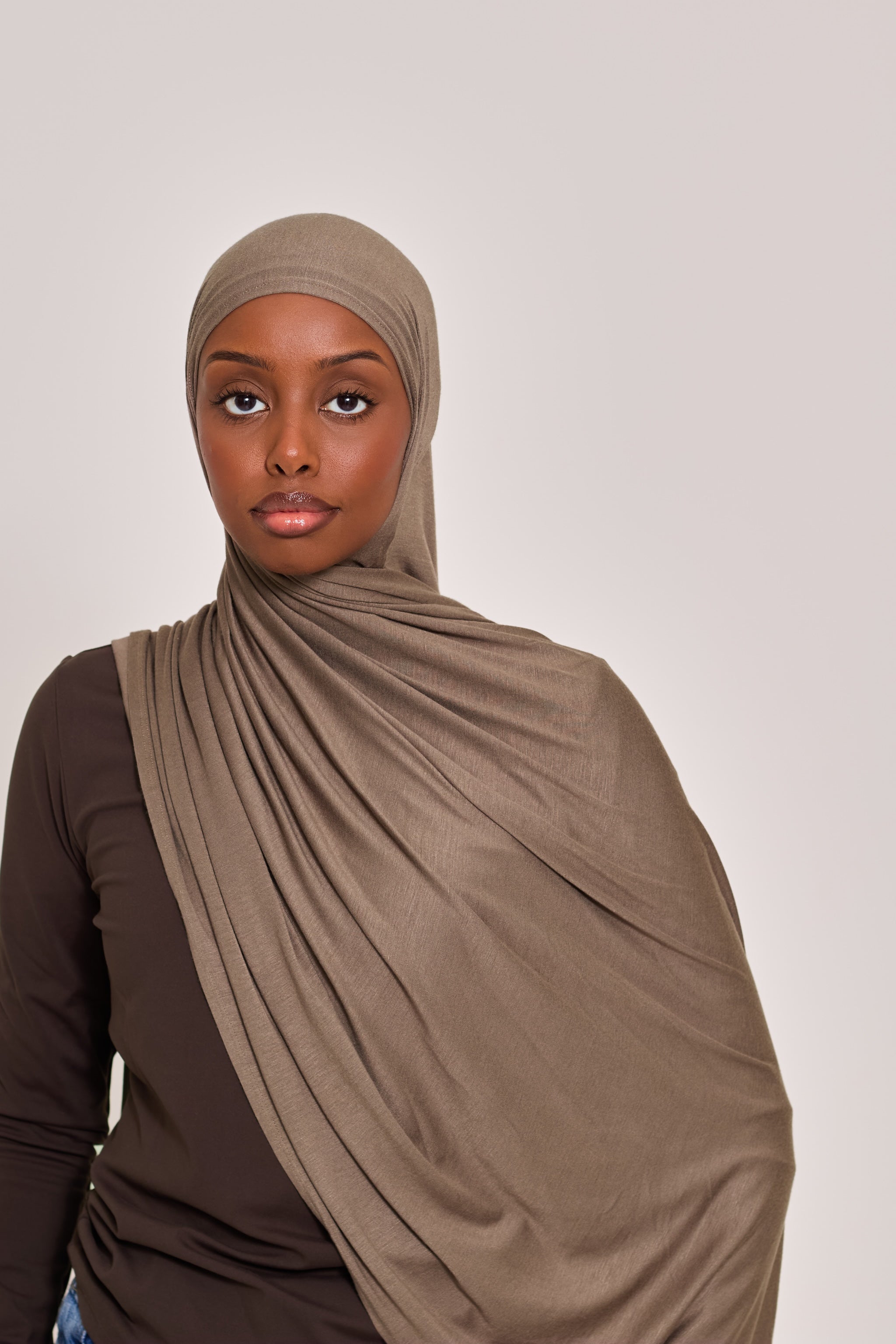Stone Cotton Jersey Hijab