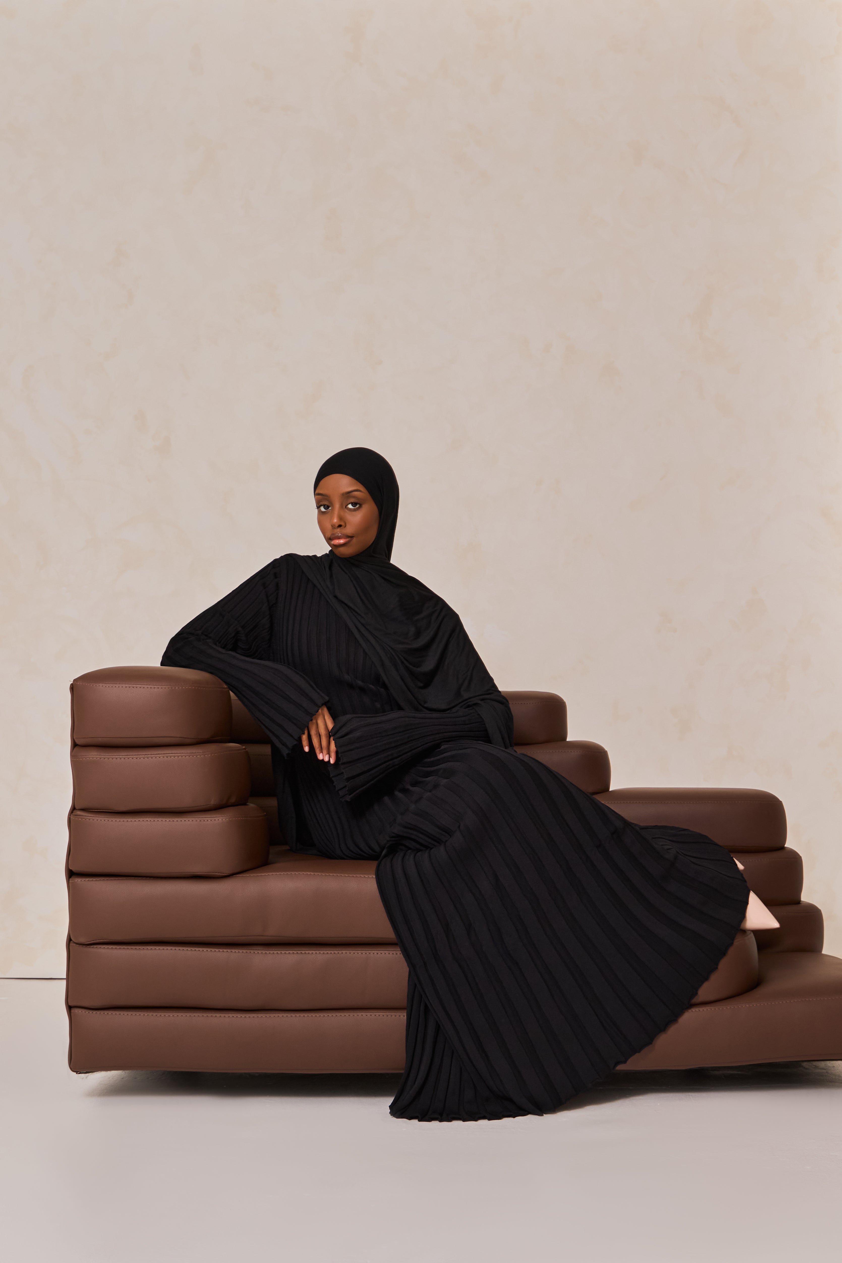 Black Knit Rib Dress