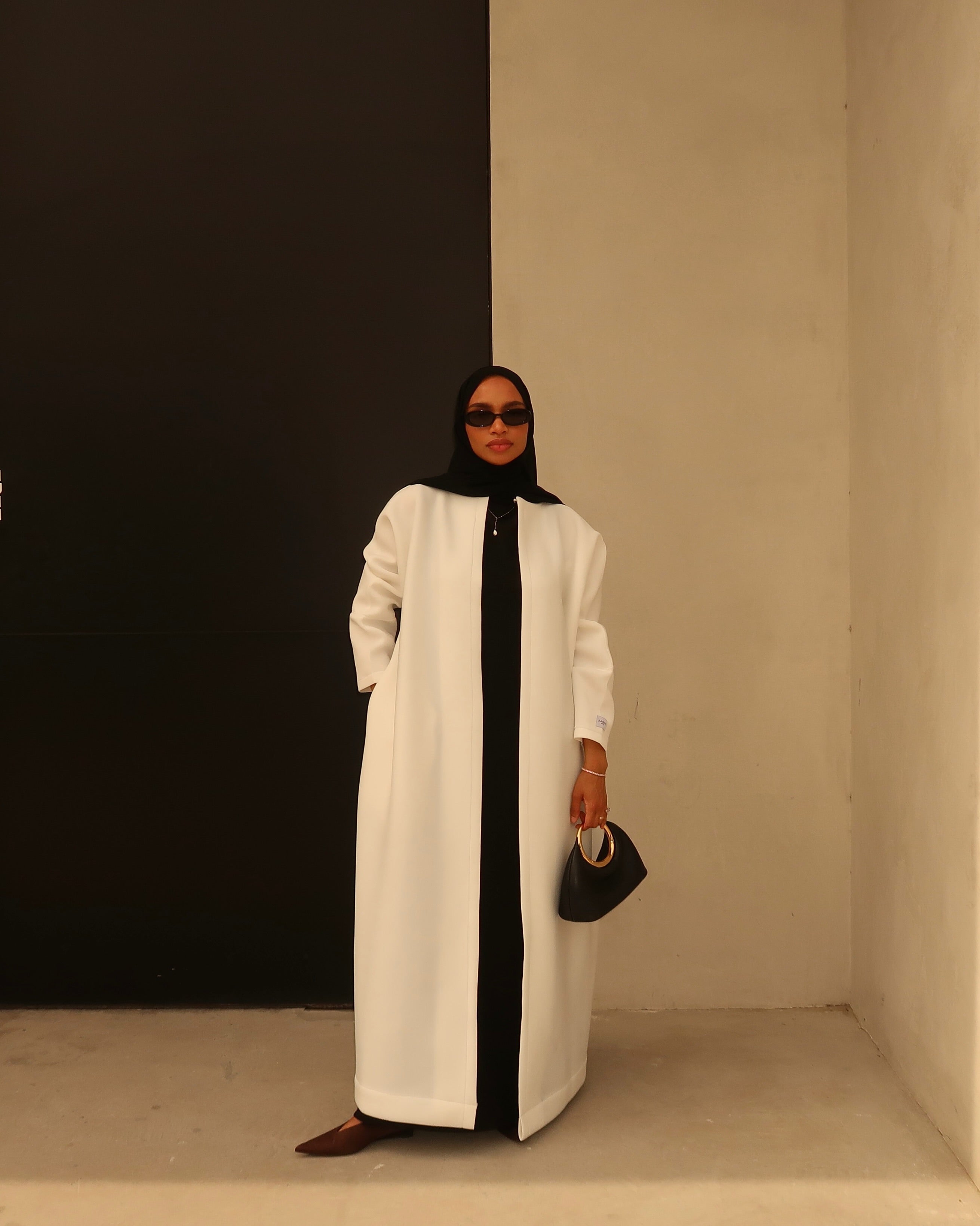 White Neoprene Scuba Abaya