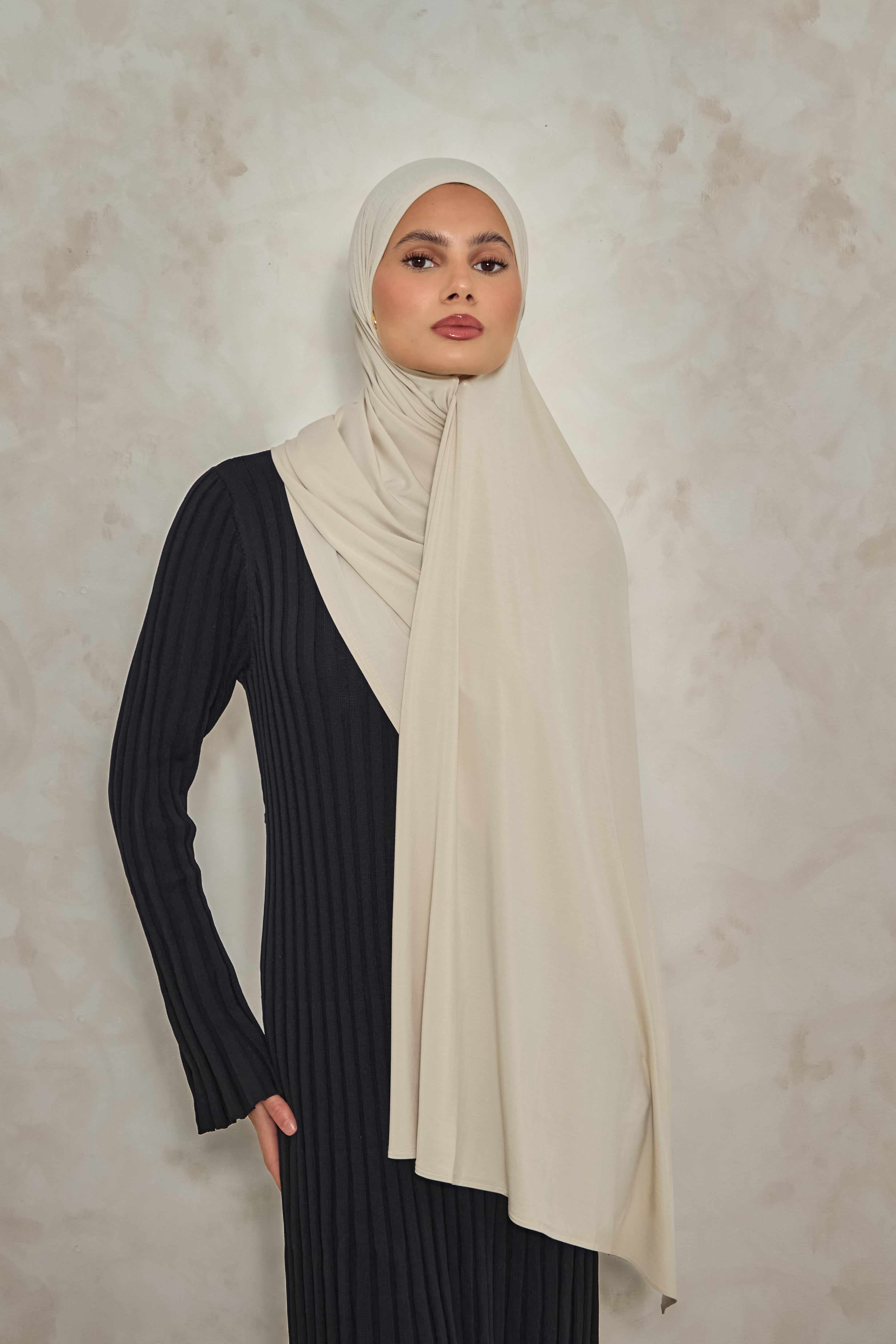 Greige Bamboo Jersey Hijab