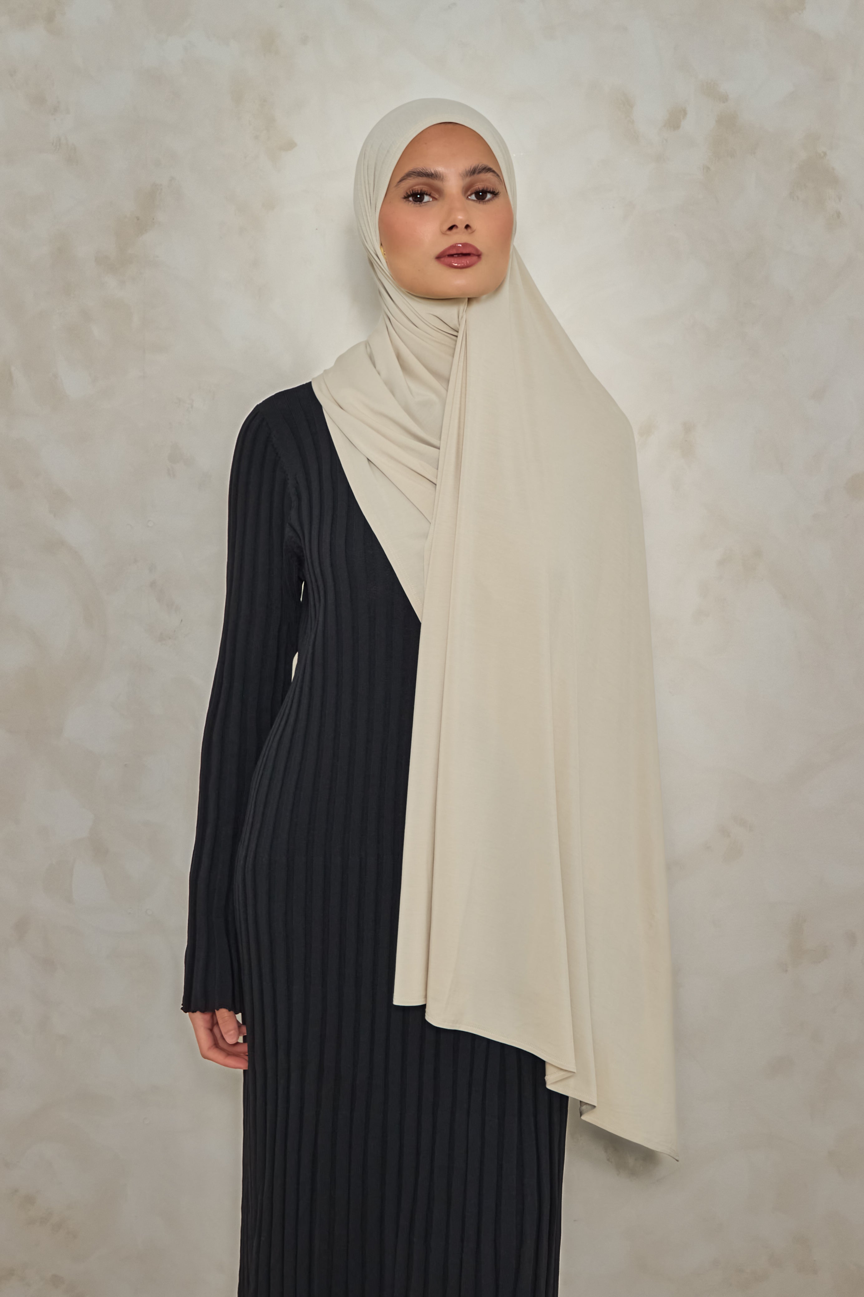 Greige Bamboo Jersey Hijab
