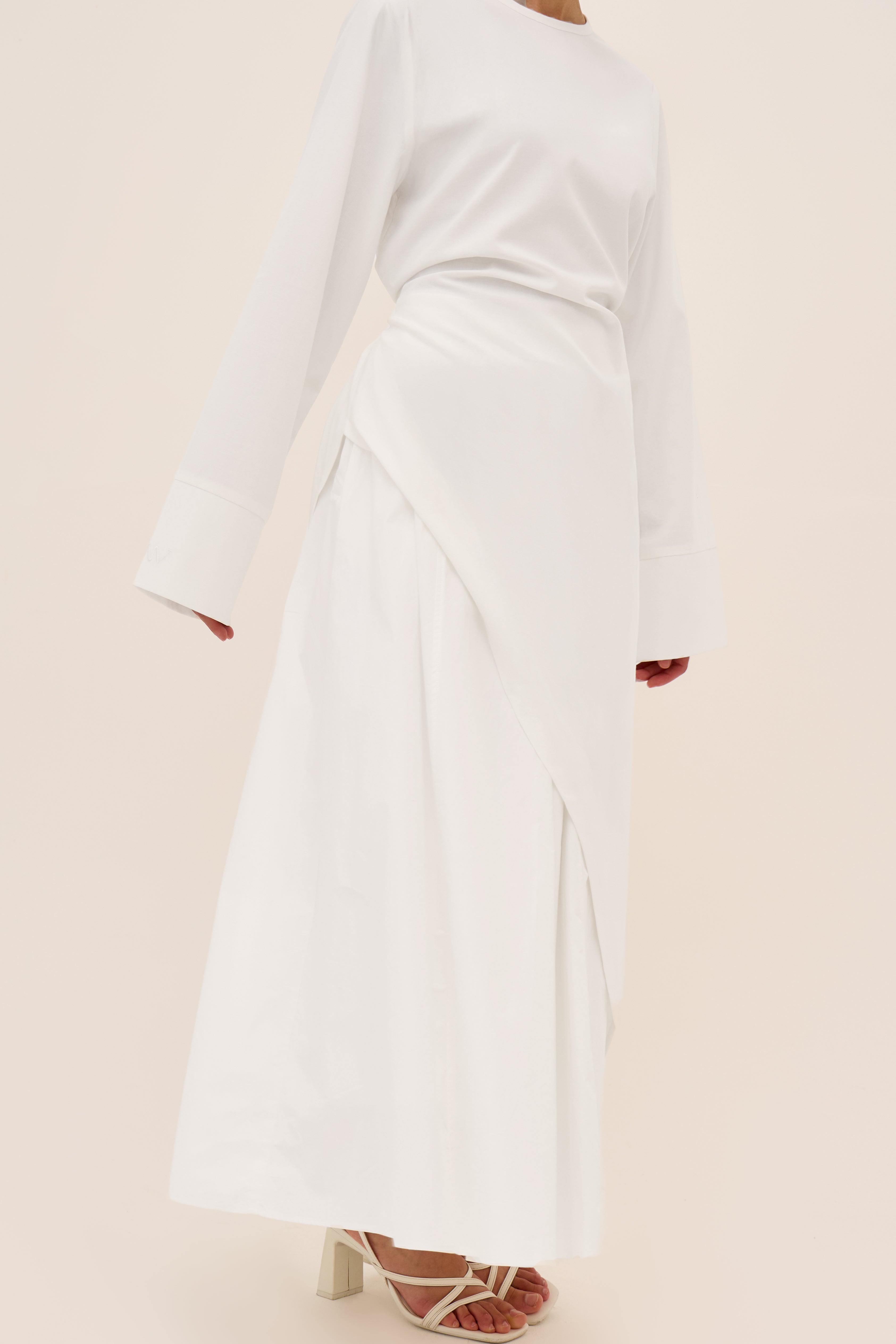 Off White Poplin Cotton Skirt