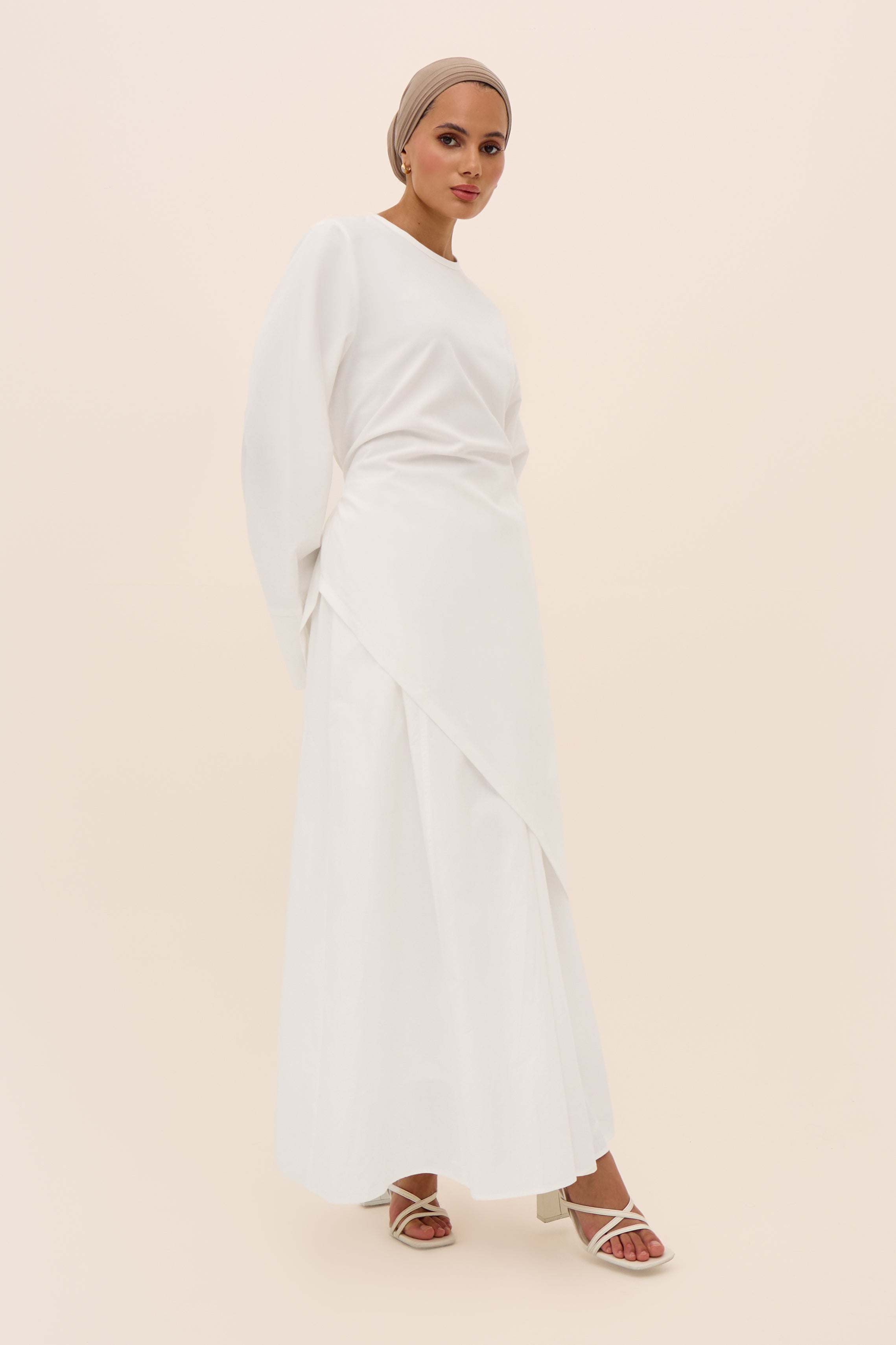 Off White Poplin Cotton Skirt