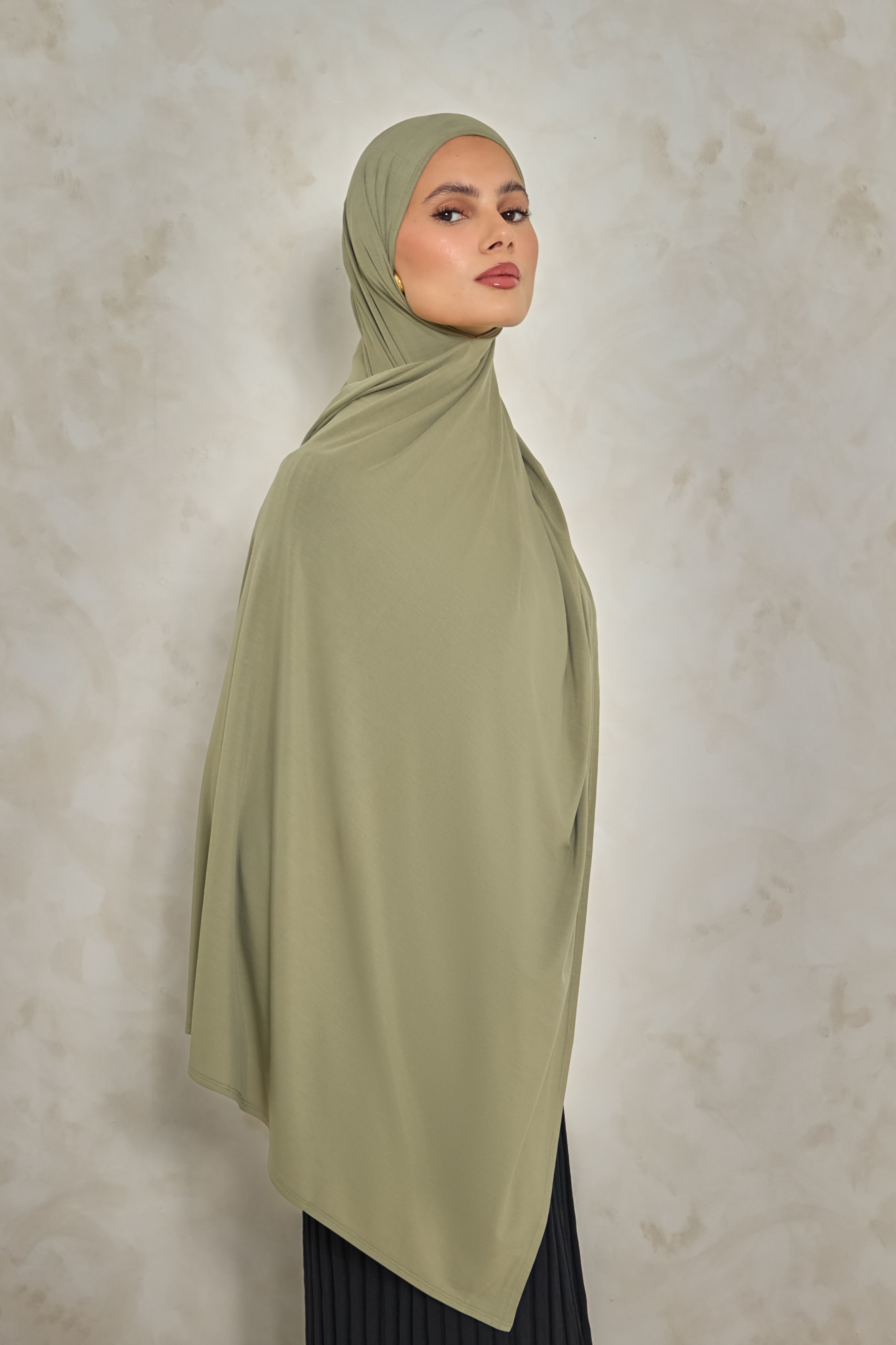 Olive Bamboo Jersey Hijab