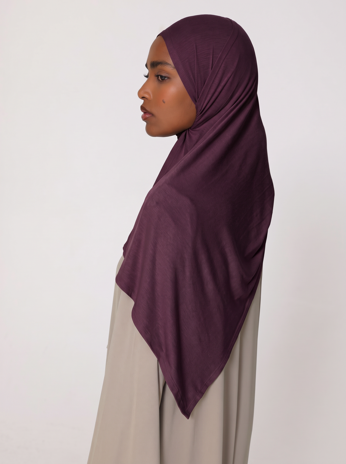 Plum Cotton Jersey Hijab