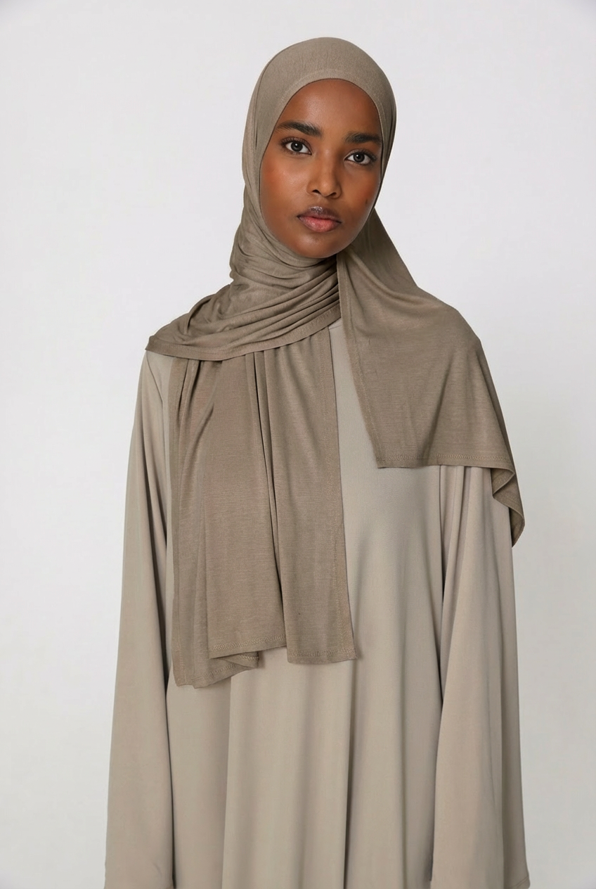 Timber Wolf Cotton Jersey Hijab