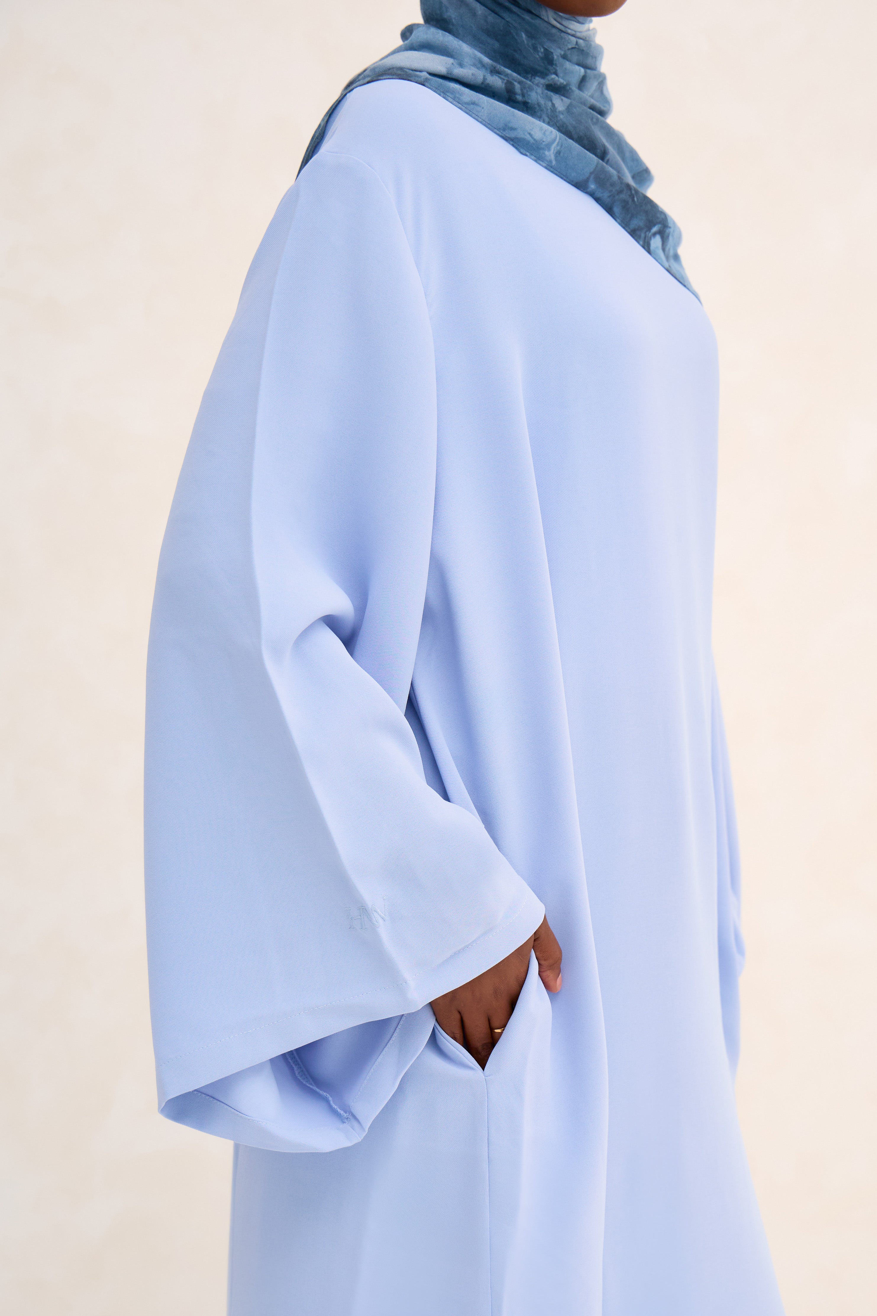 Pastel Blue Spanish Sleeve Abaya