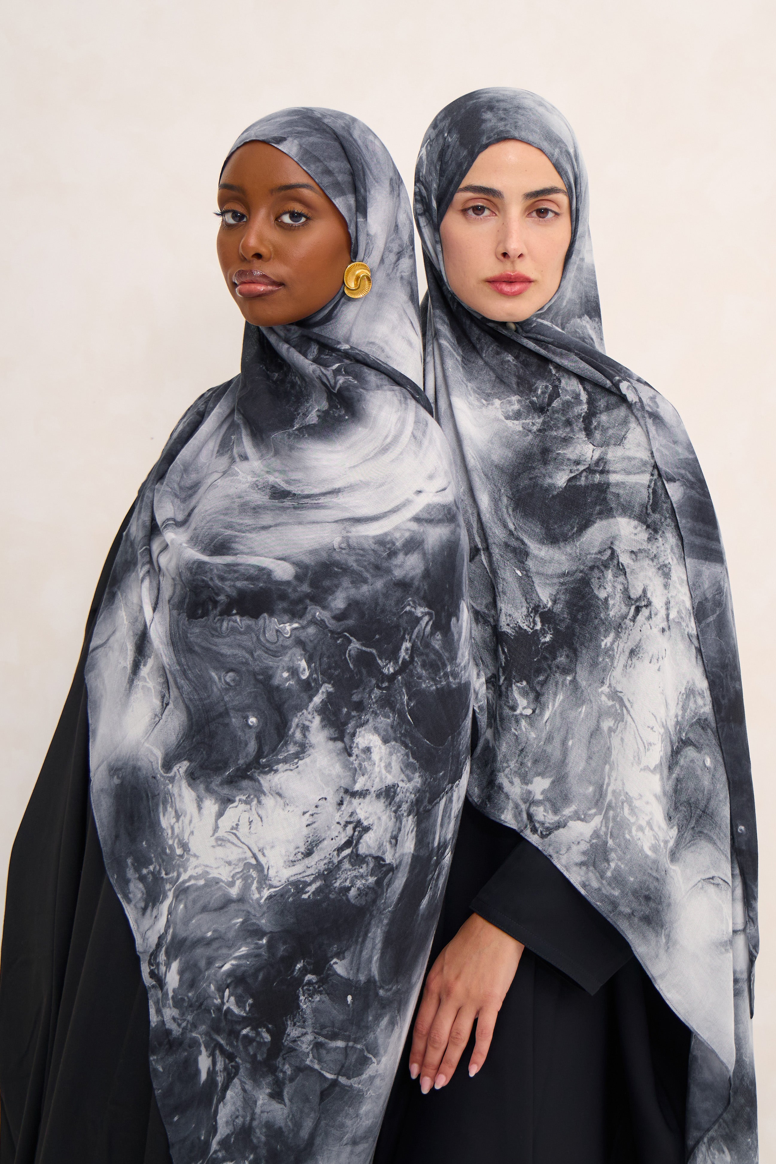 Smoke Black Marble Modal Hijab