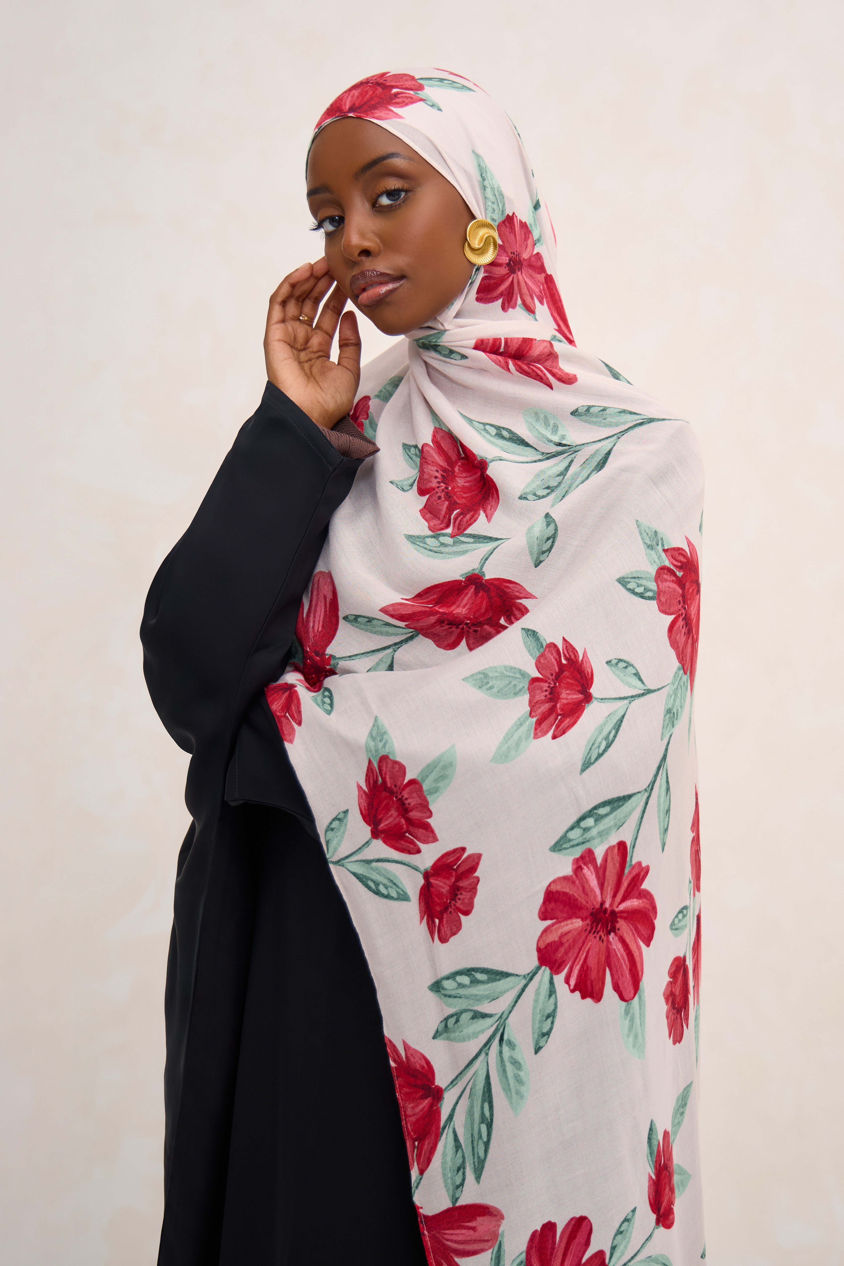 Wild Flower Printed Floral Modal Hijab