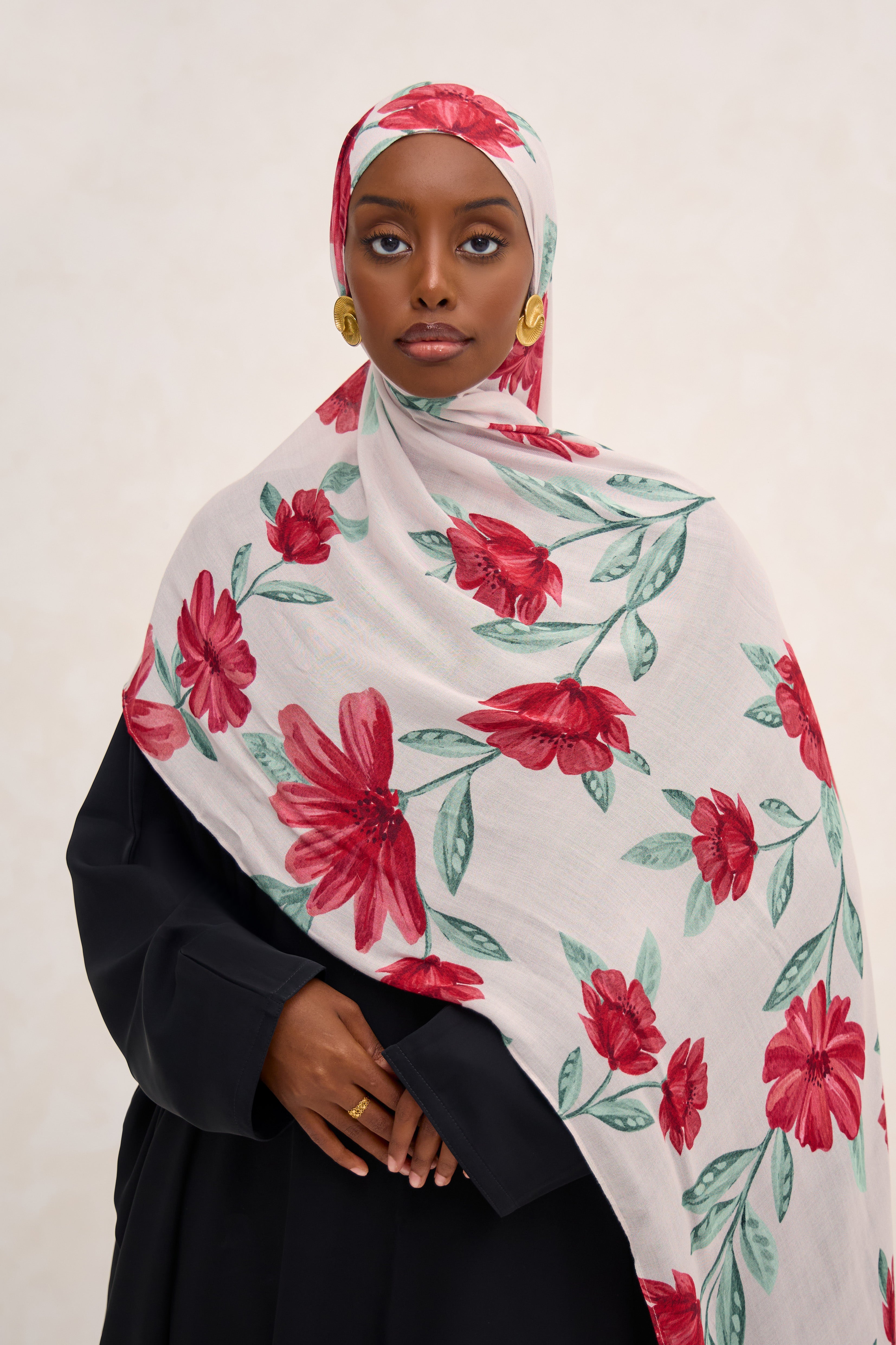 Wild Flower Printed Floral Modal Hijab