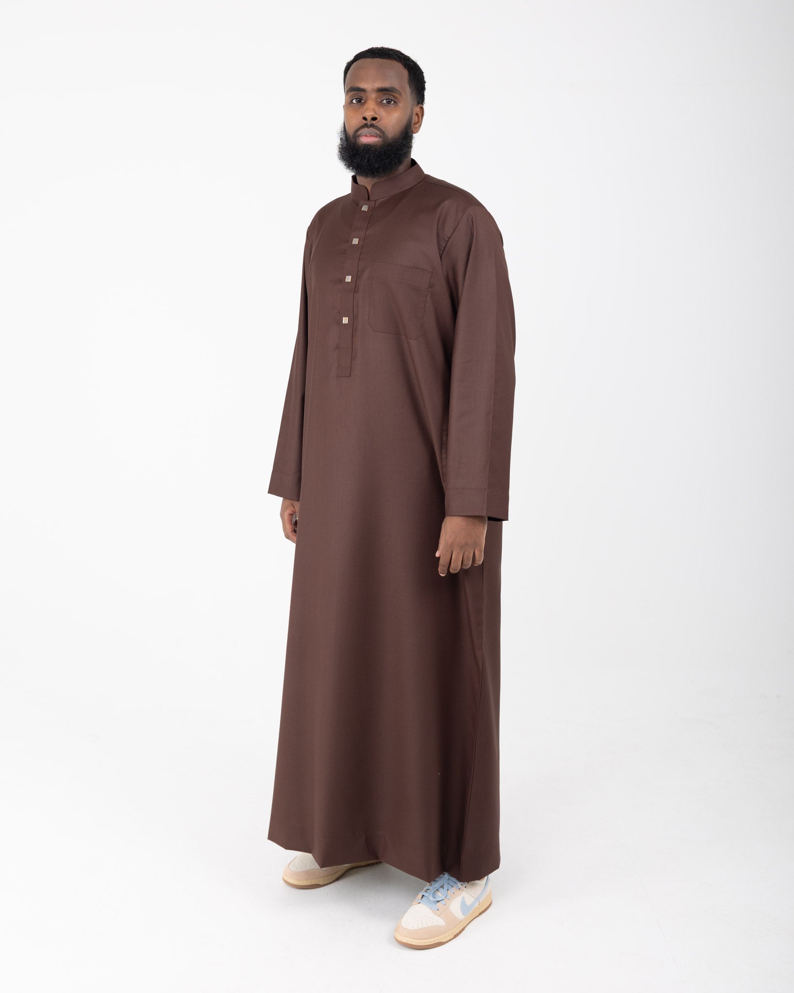 Brown Premium Collared Thobe