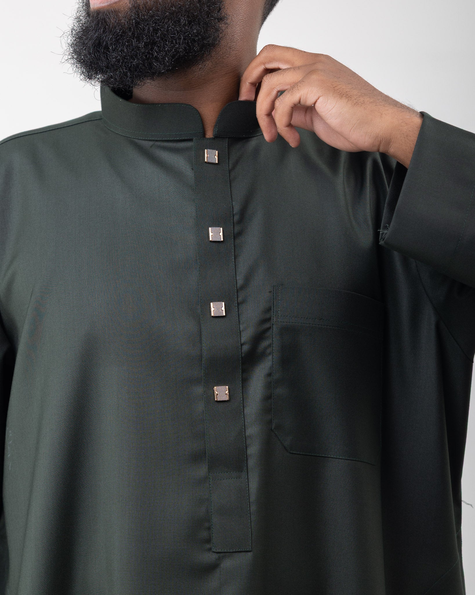 Emerald Premium Collared Thobe