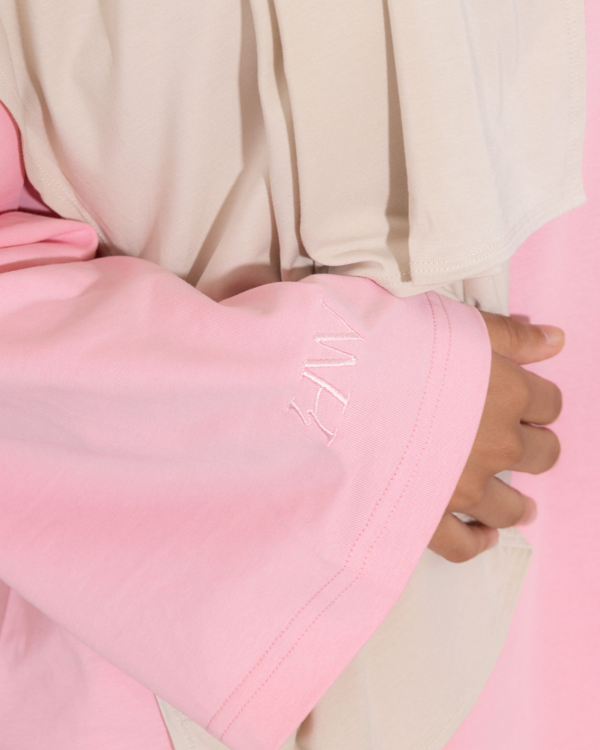 Pink Cotton Oversized Tee