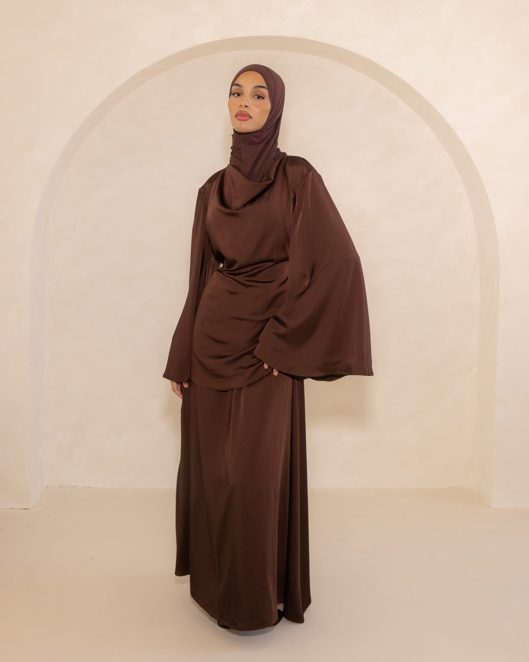 Espresso Satin Skirt