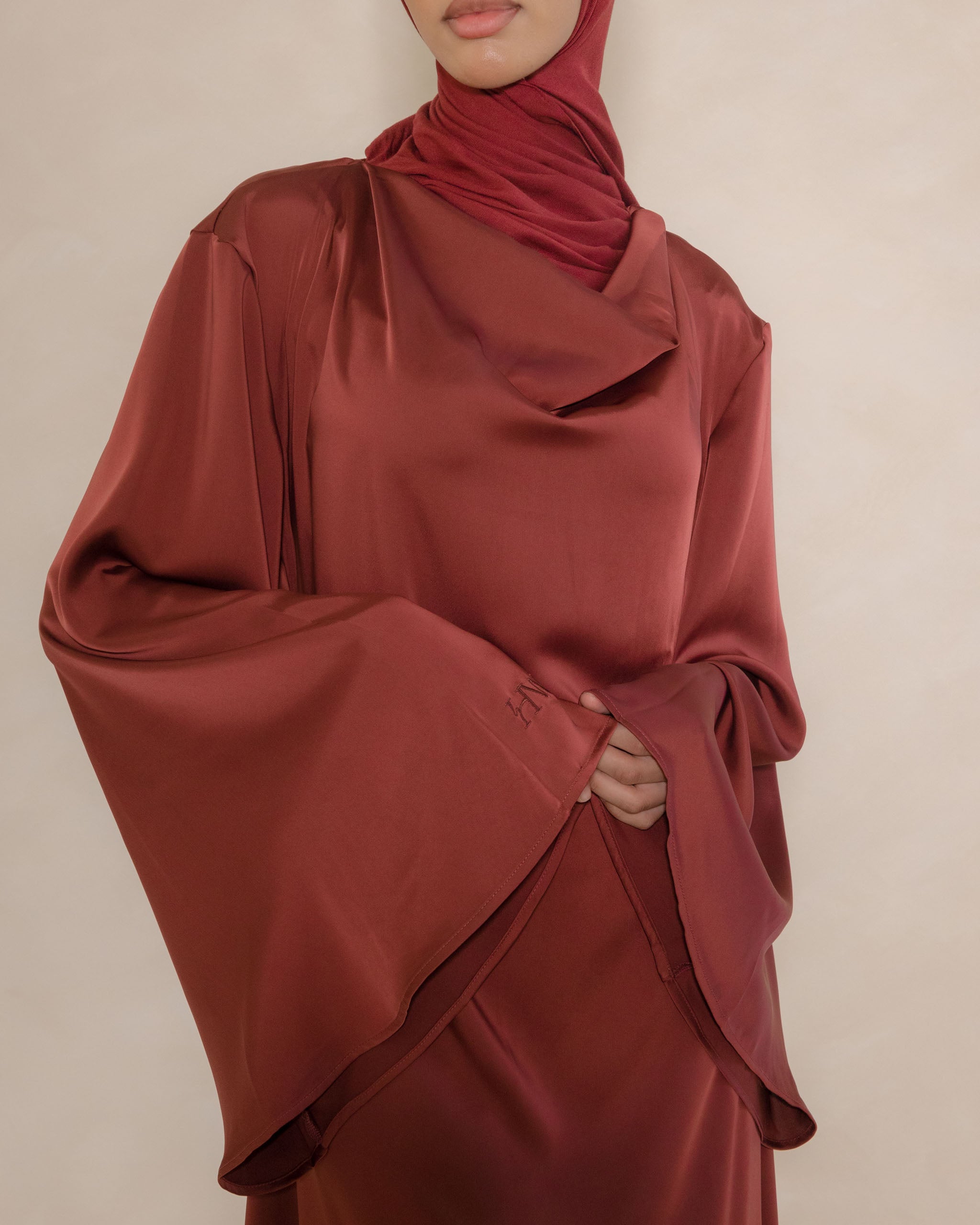 Ruby Cowl Neck Satin Dress