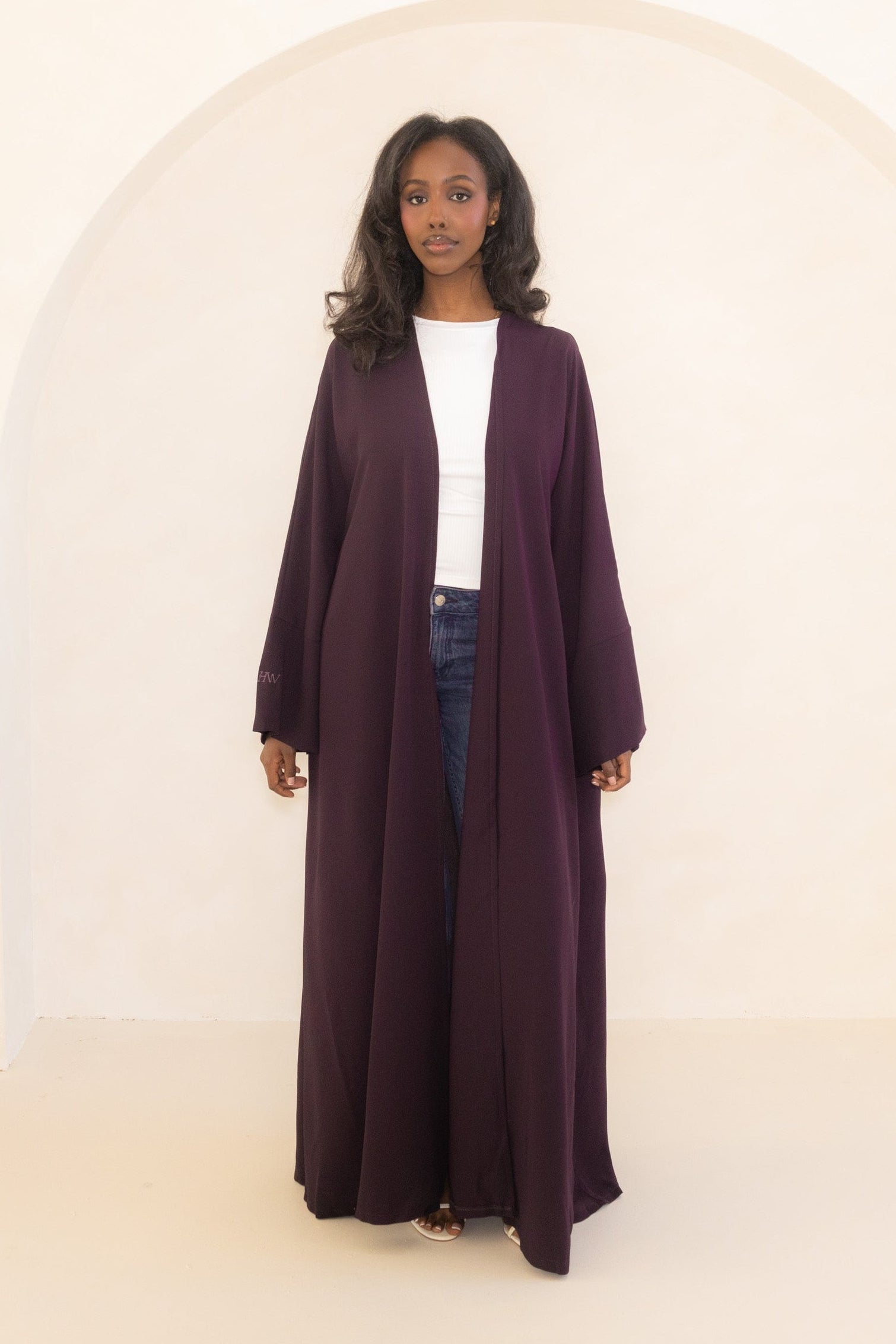 Dusky Plum Open Abaya