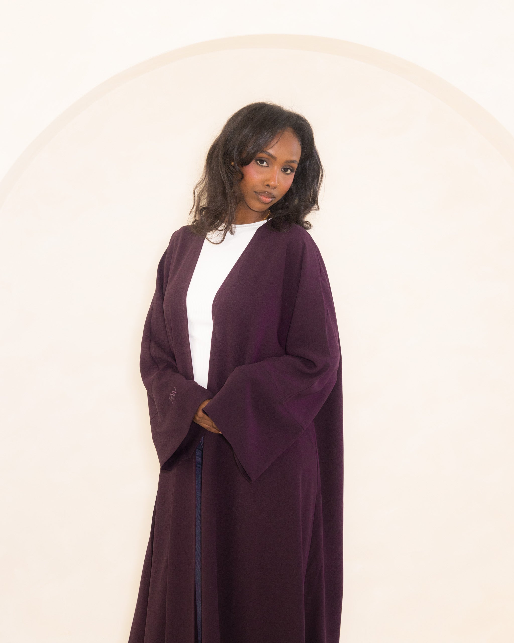 Dusky Plum Open Abaya