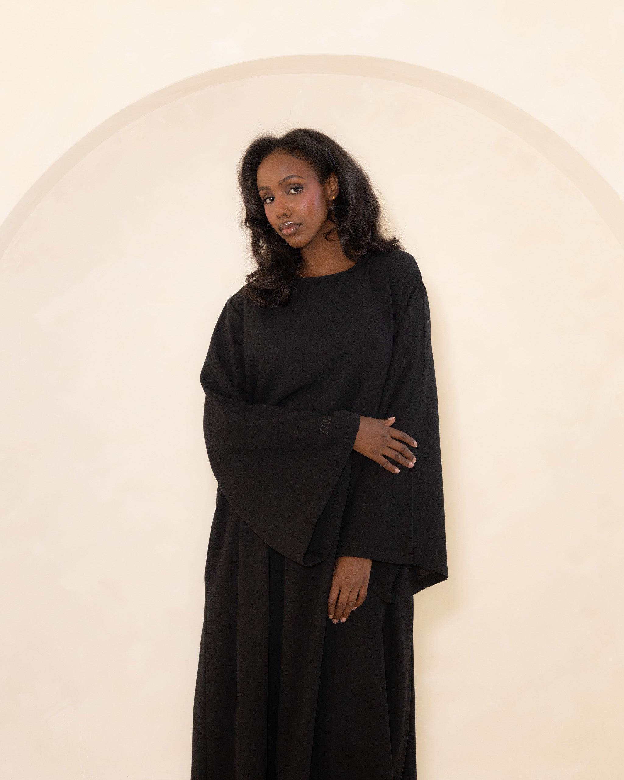 Black Spanish Sleeve Abaya