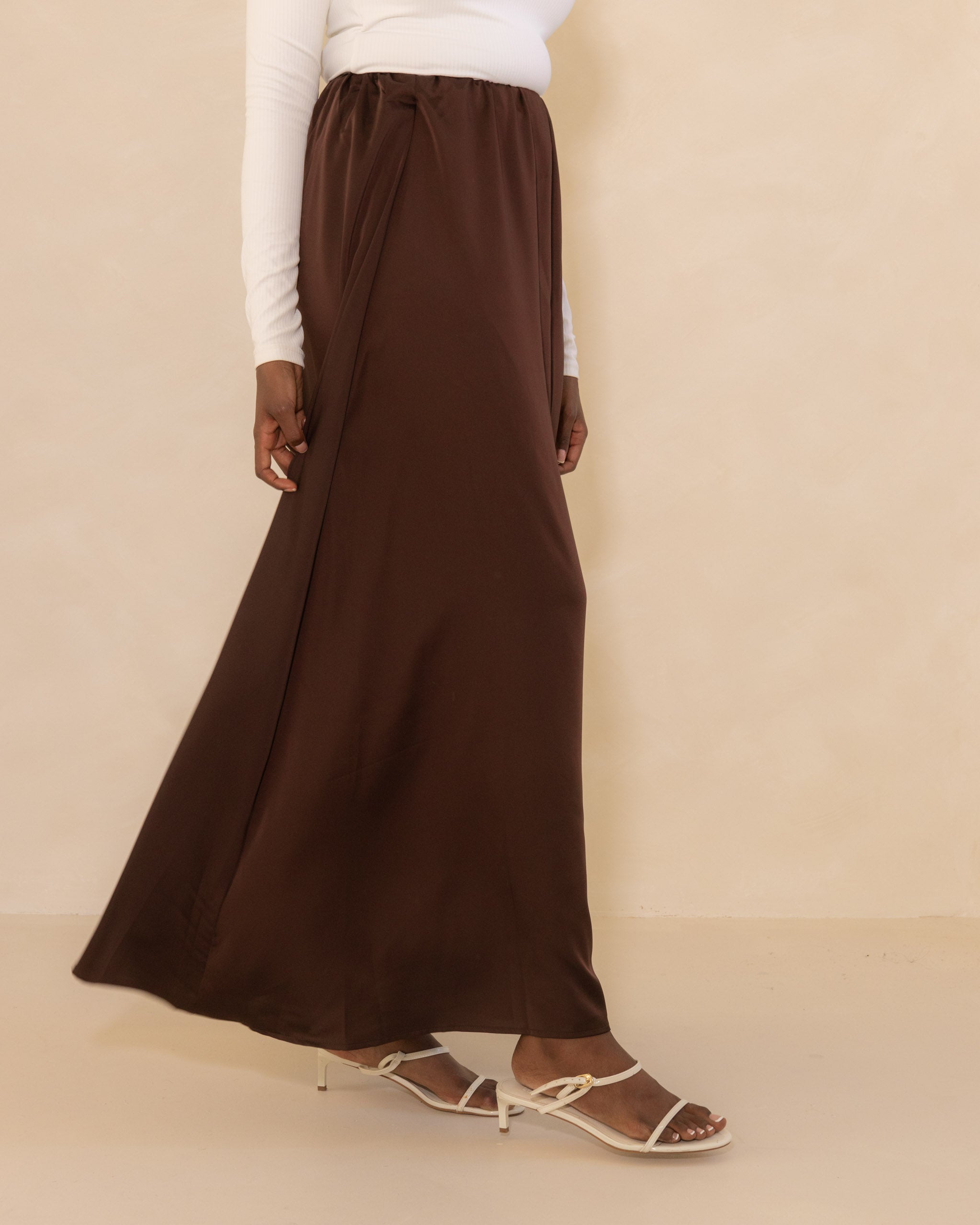 Espresso Satin Skirt