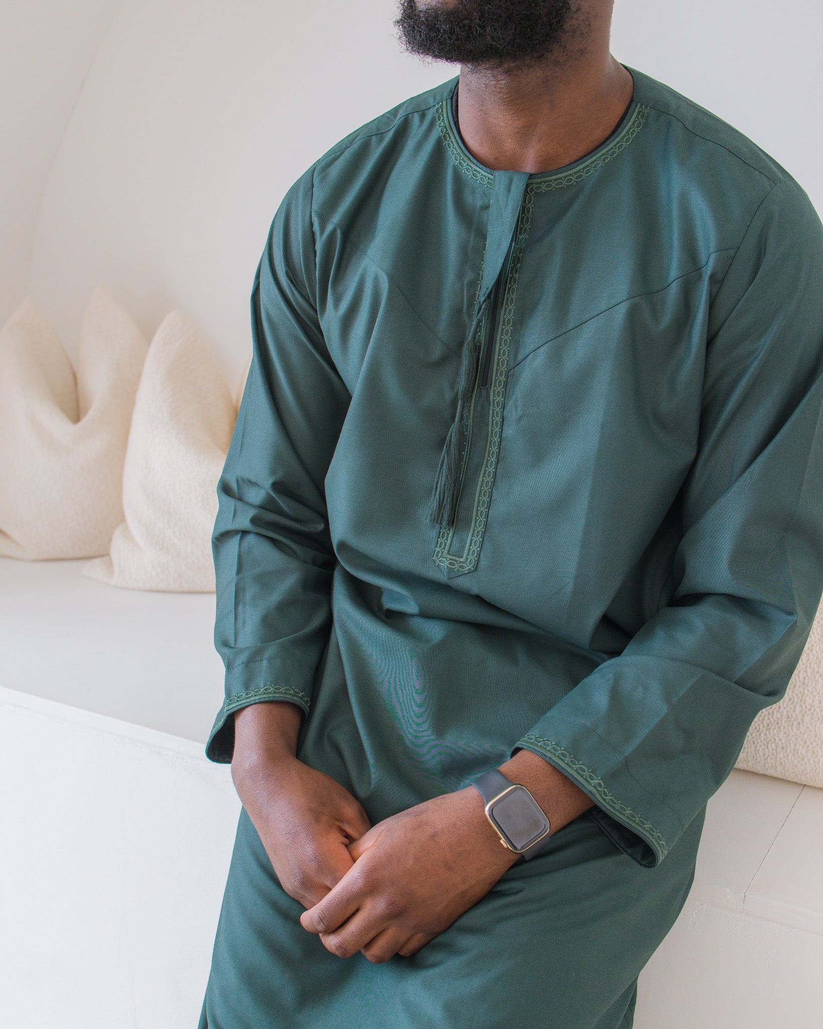 Premium Rayan Embroidered Thobe Clearance