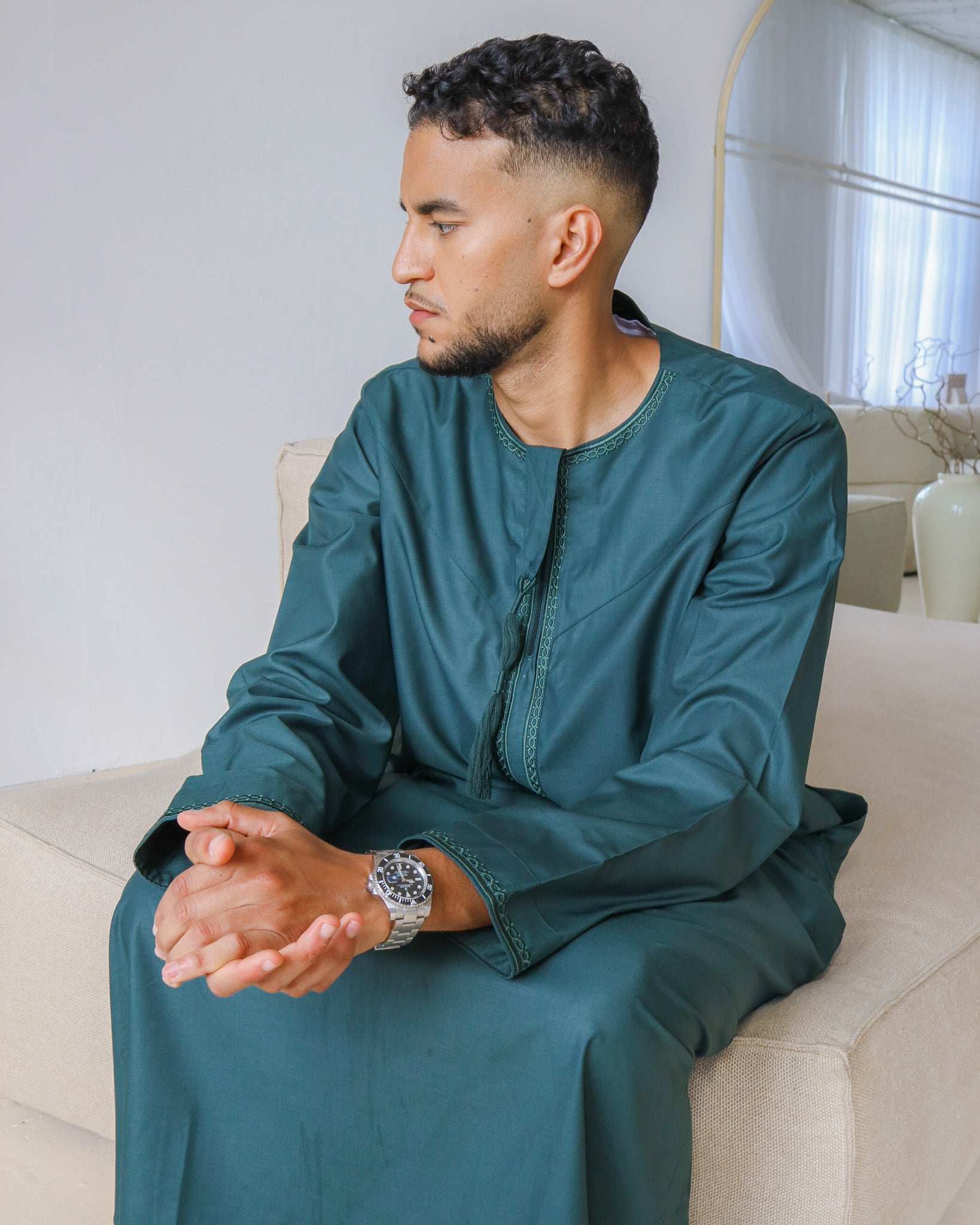 Premium Rayan Embroidered Thobe Clearance