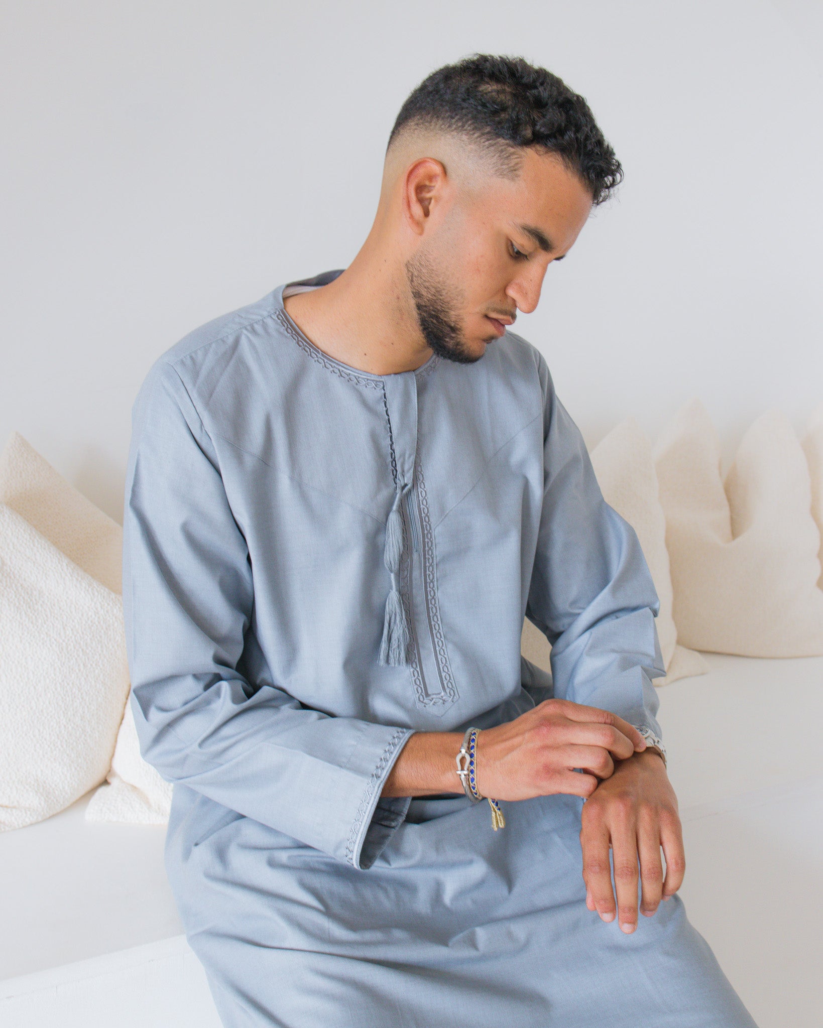 Premium Rayan Embroidered Thobe Clearance