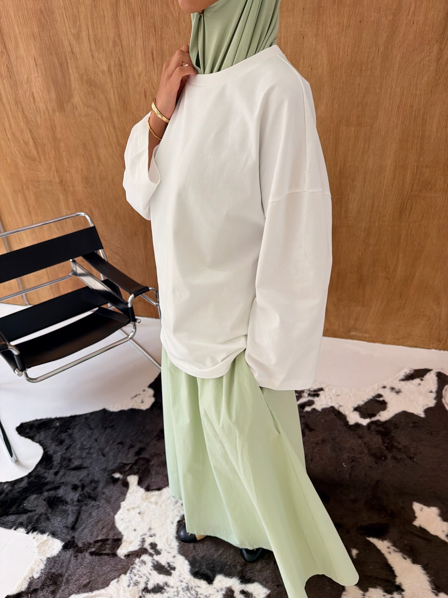 White Cotton Oversized Tee