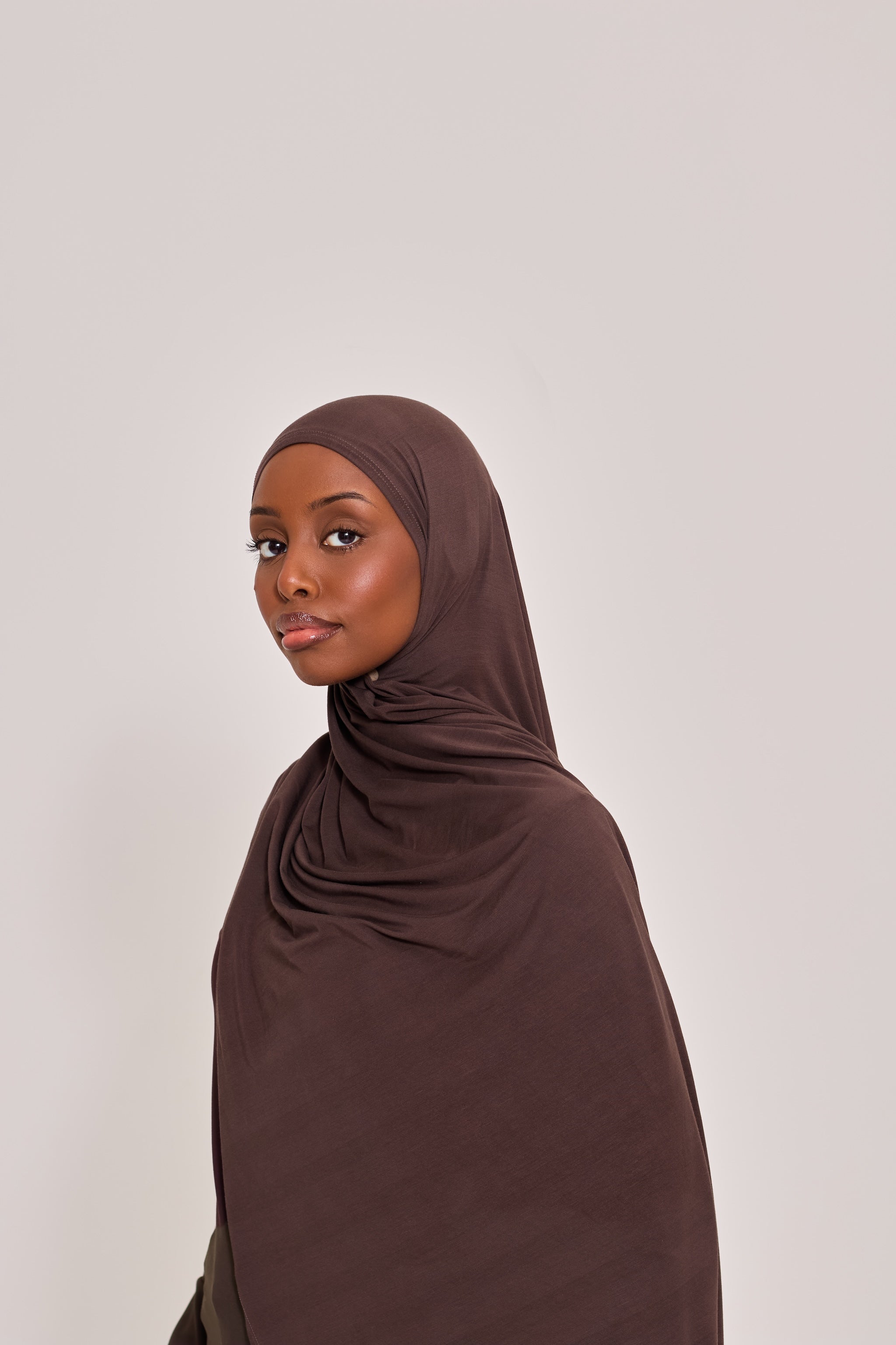 Chocolate Bamboo Jersey Hijab