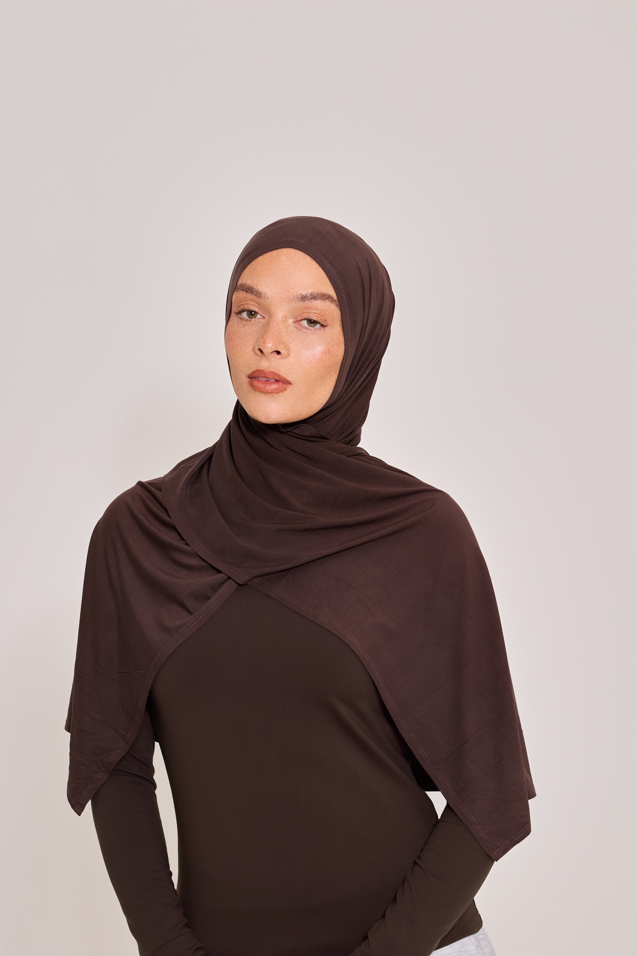 Chocolate Bamboo Jersey Hijab