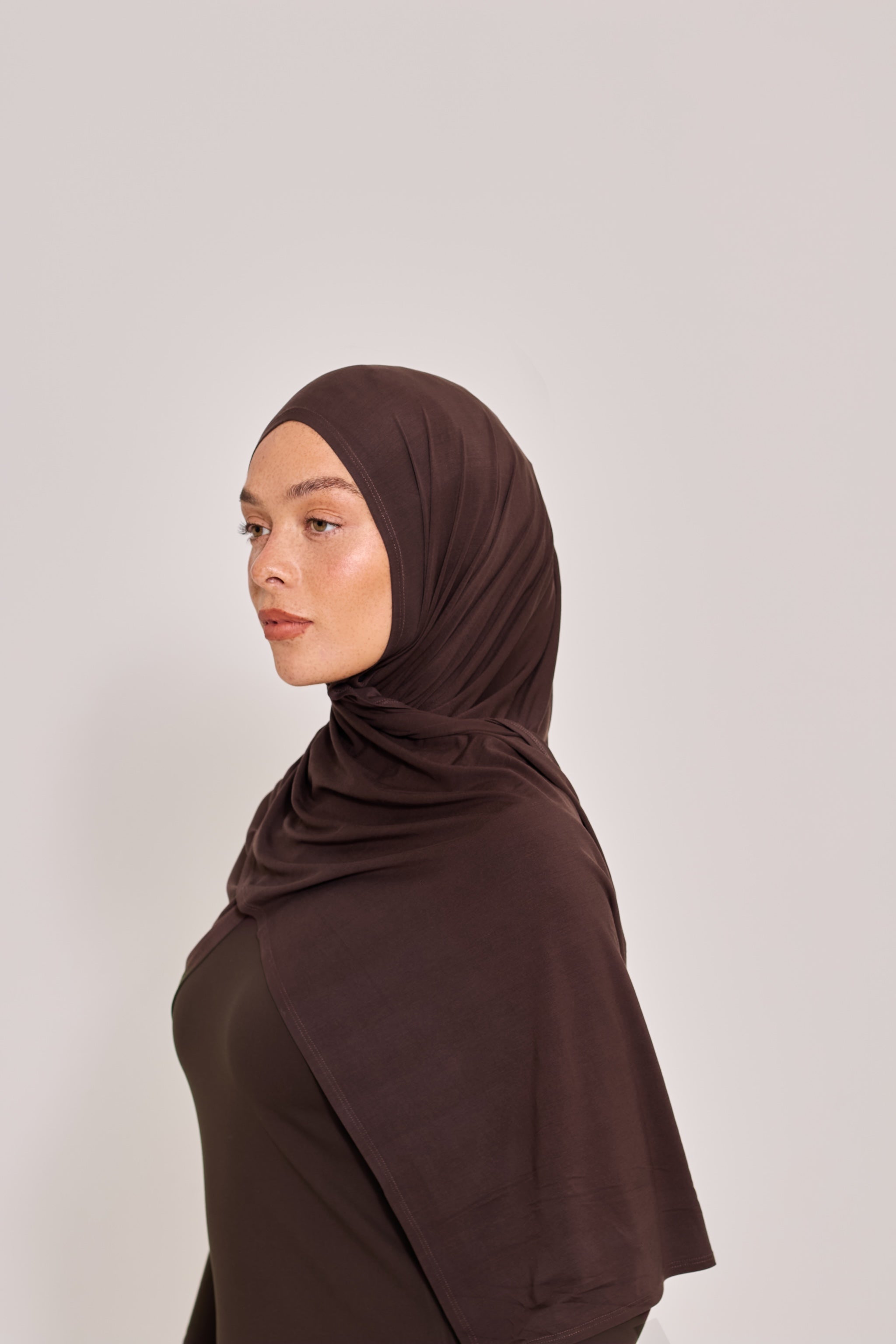 Chocolate Bamboo Jersey Hijab