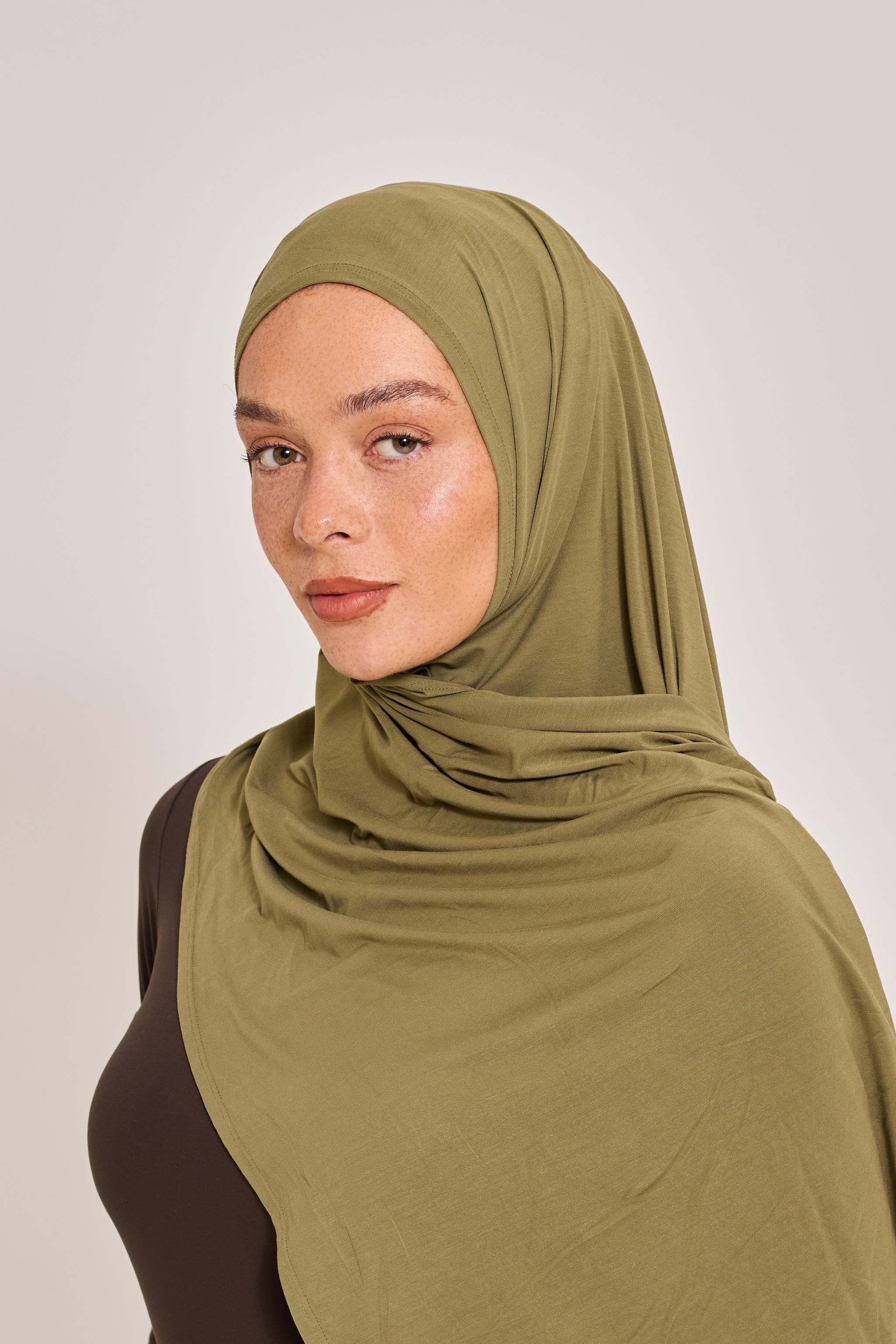 Khaki Bamboo Jersey Hijab
