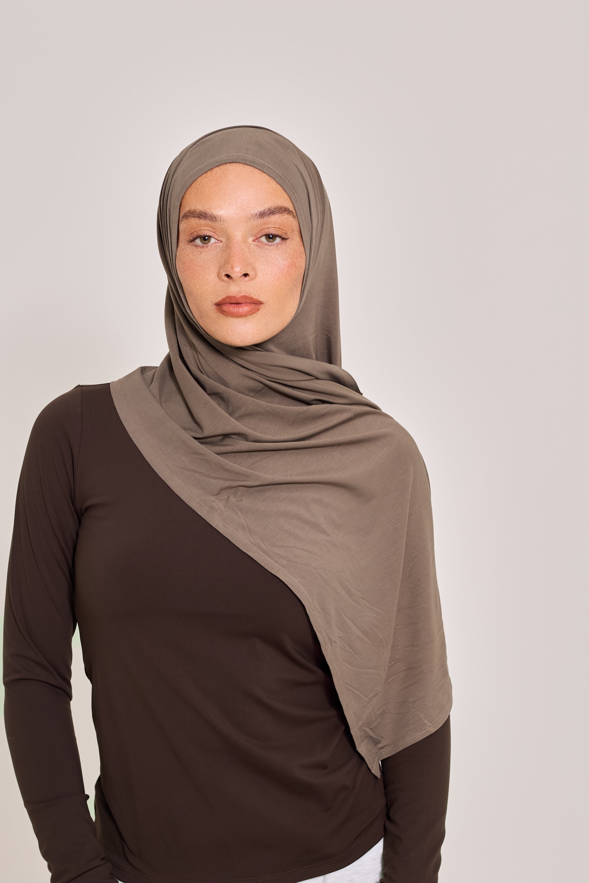 Stone Cotton Jersey Hijab