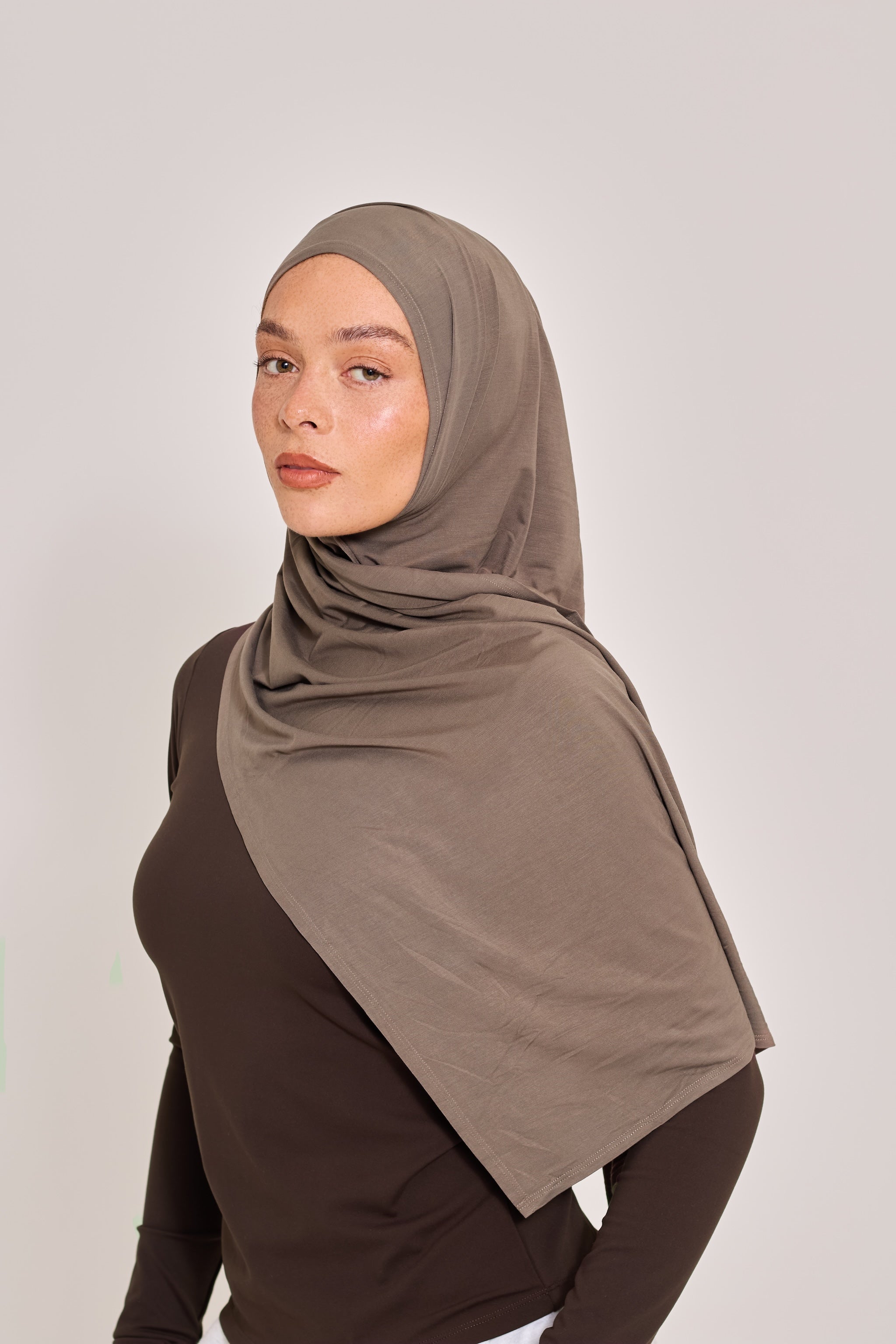 Stone Cotton Jersey Hijab