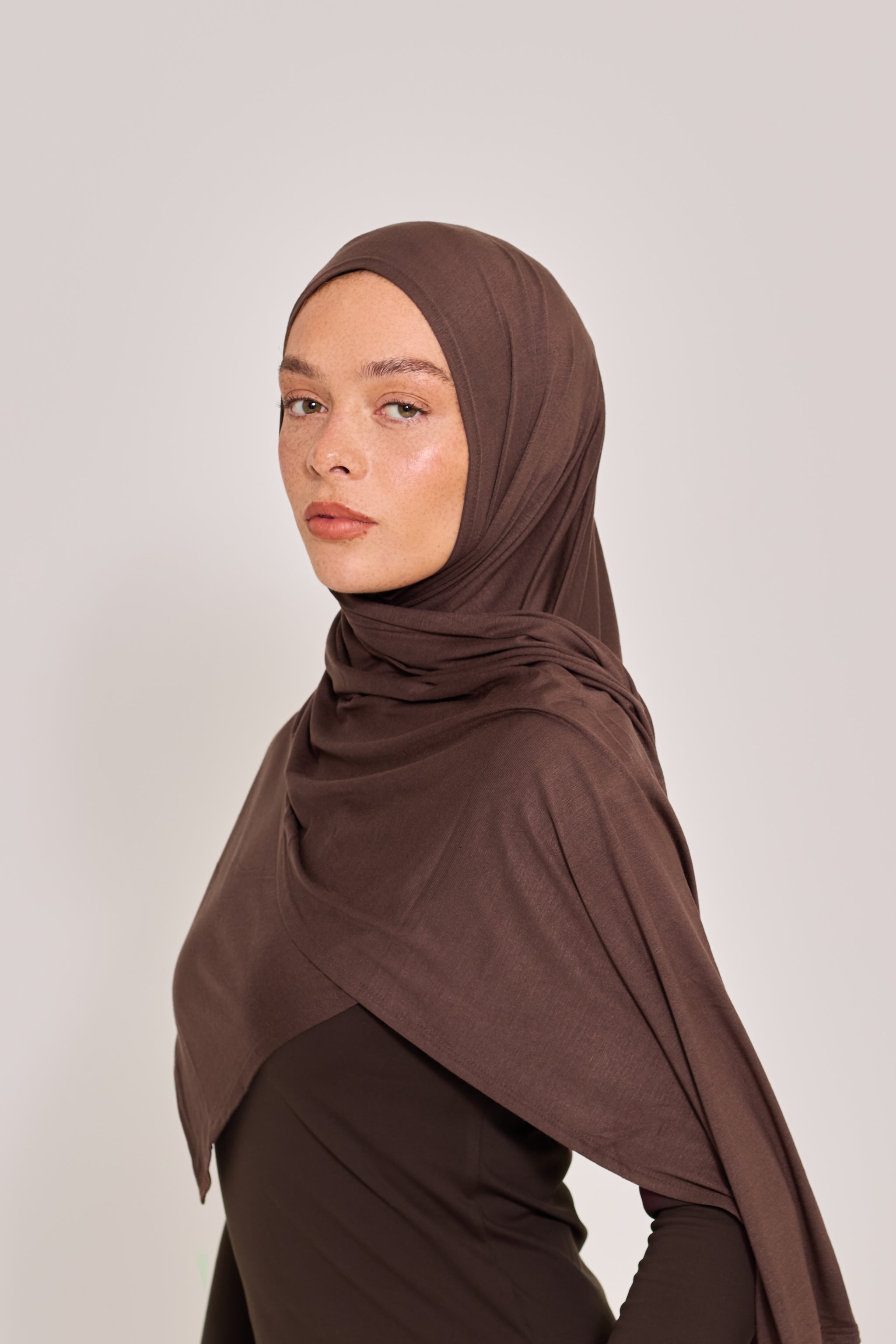 Chocolate Cotton Jersey Hijab